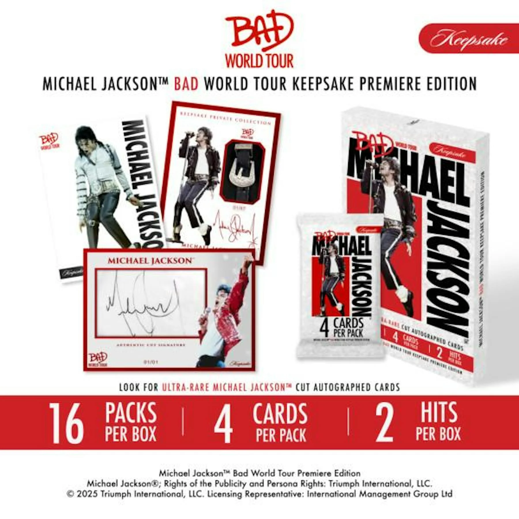 2025 Michael Jackson Bad World Tour Keepsake Premiere Edition Hobby Box | Columbia Sports Cards - Image 8