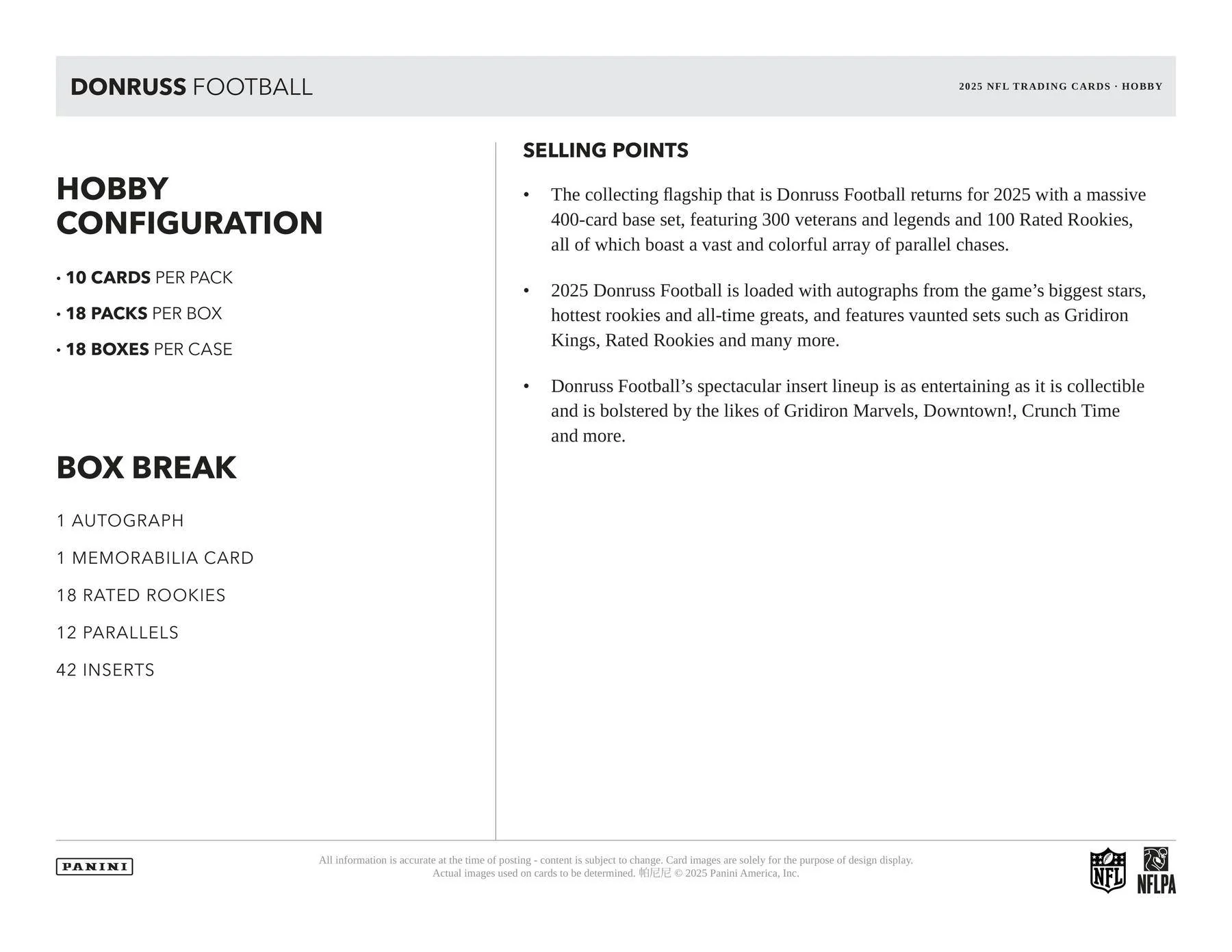 2025 Panini Donruss Football Hobby Box | Columbia Sports Cards - Image 7