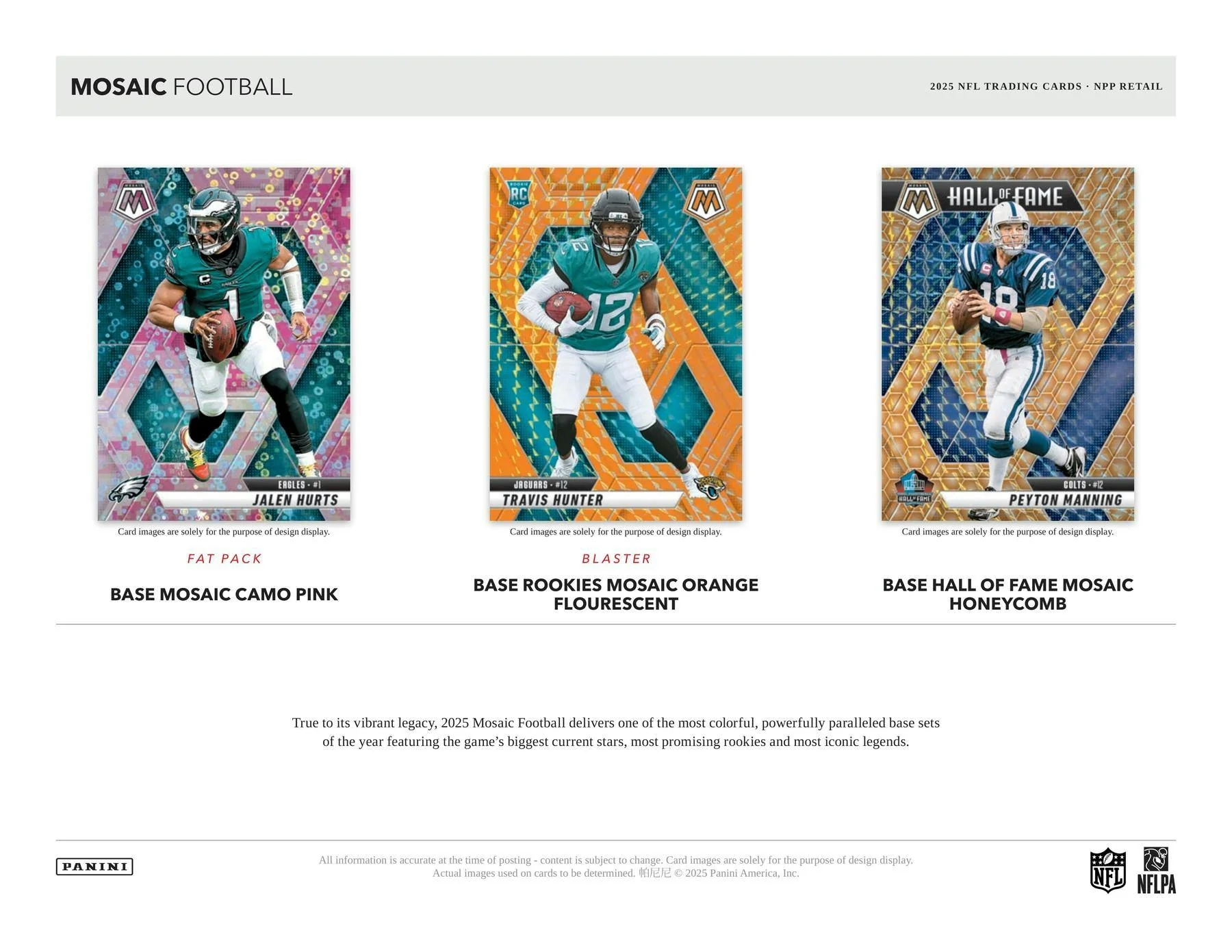2025 Panini Mosaic Football Mega Box (Reactive Purple) | Columbia Sports Cards - Image 3