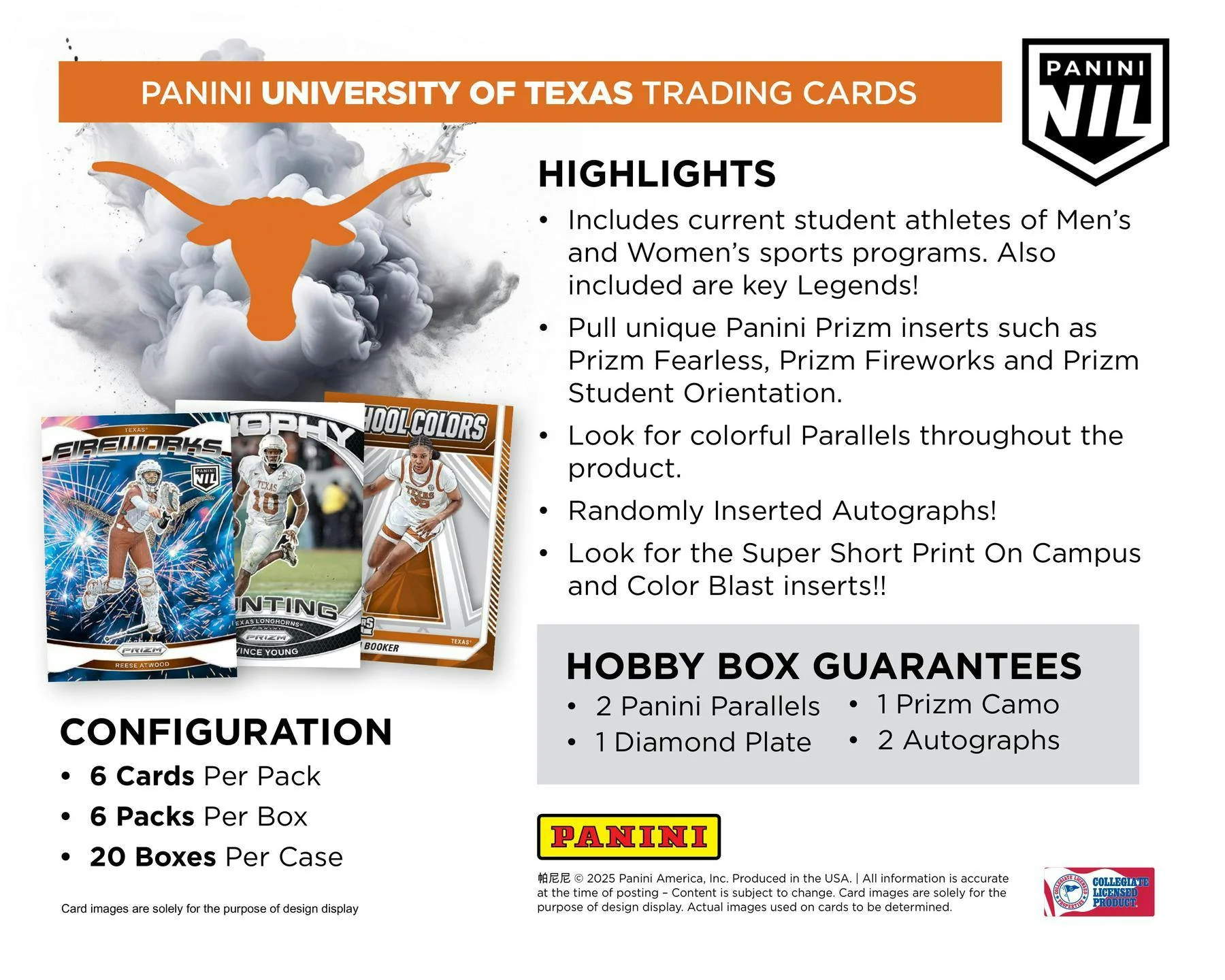 2025 Panini NIL Texas Longhorns Hobby Box | Columbia Sports Cards - Image 4