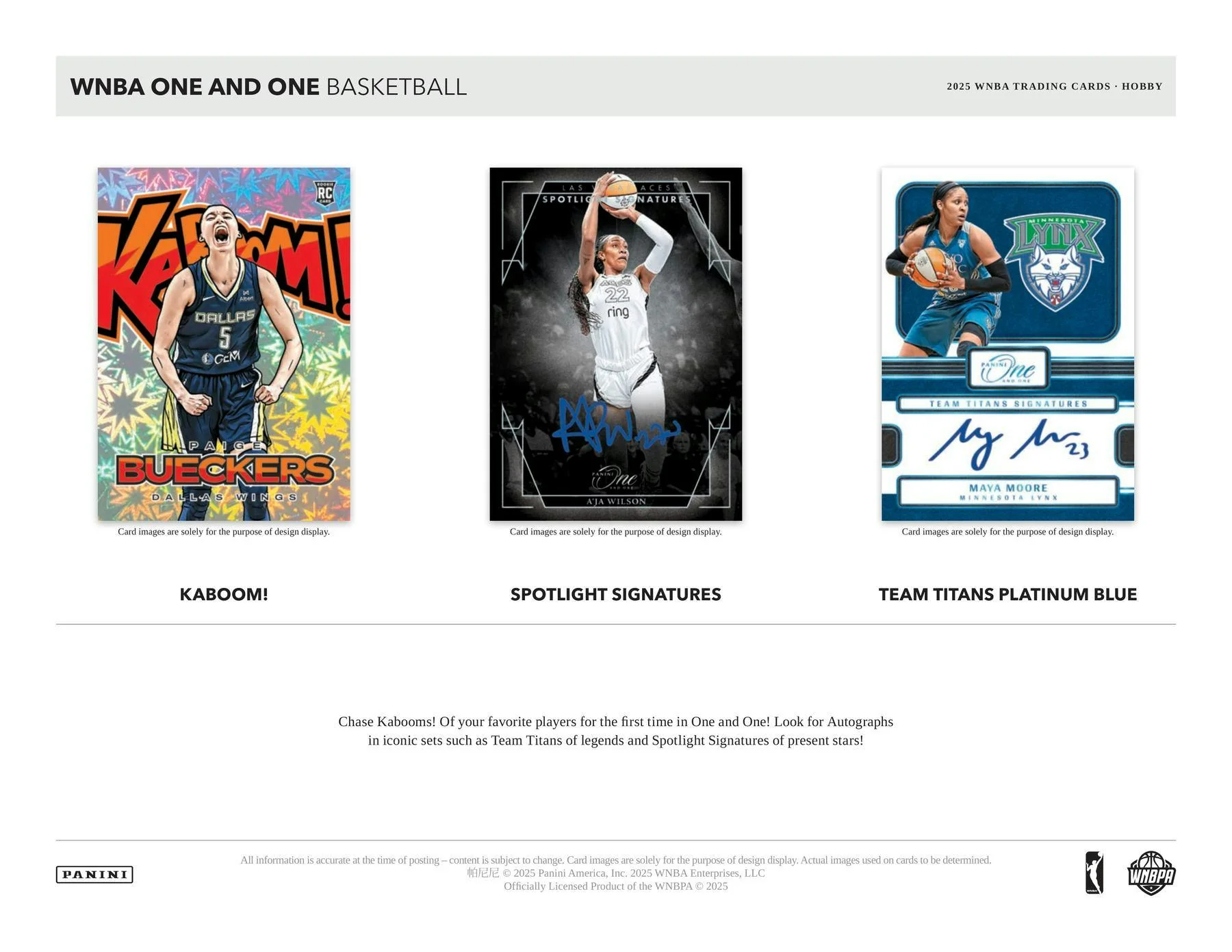 2025 Panini One and One WNBA Basketball Hobby Box | Columbia Sports Cards - Image 3