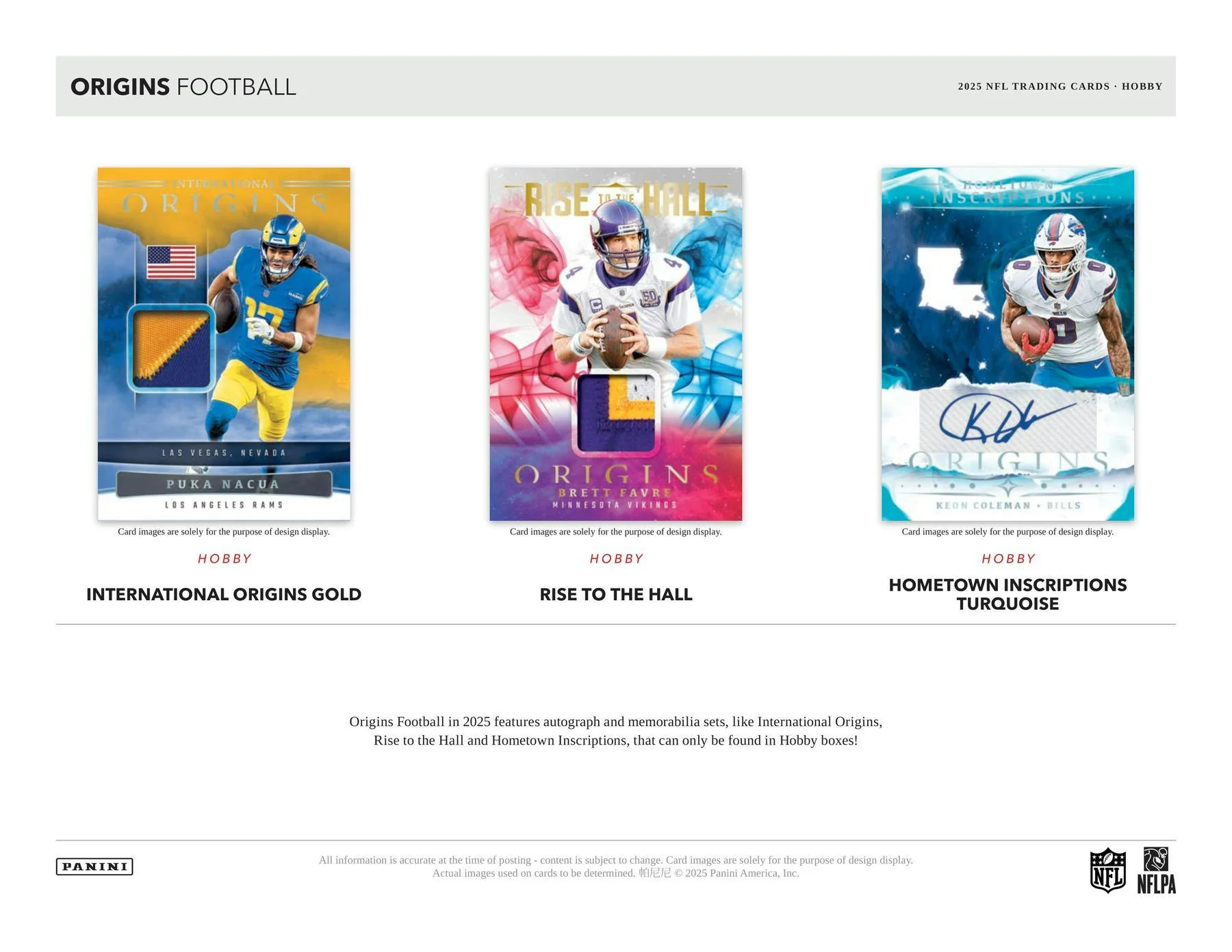 2025 Panini Origins Football Hobby Box | Columbia Sports Cards - Image 5