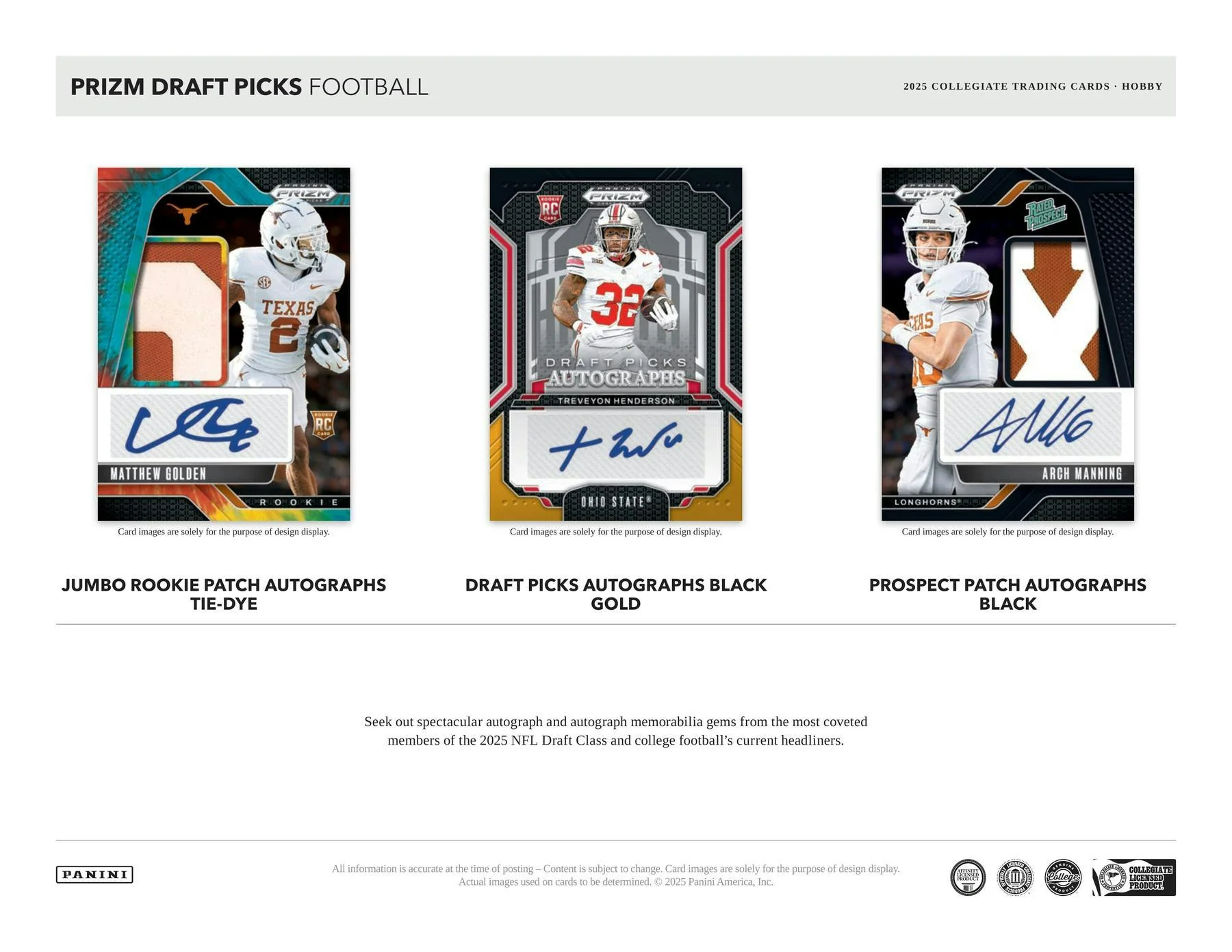2025 Panini Prizm Draft Picks Football Hobby Box | Columbia Sports Cards - Image 3