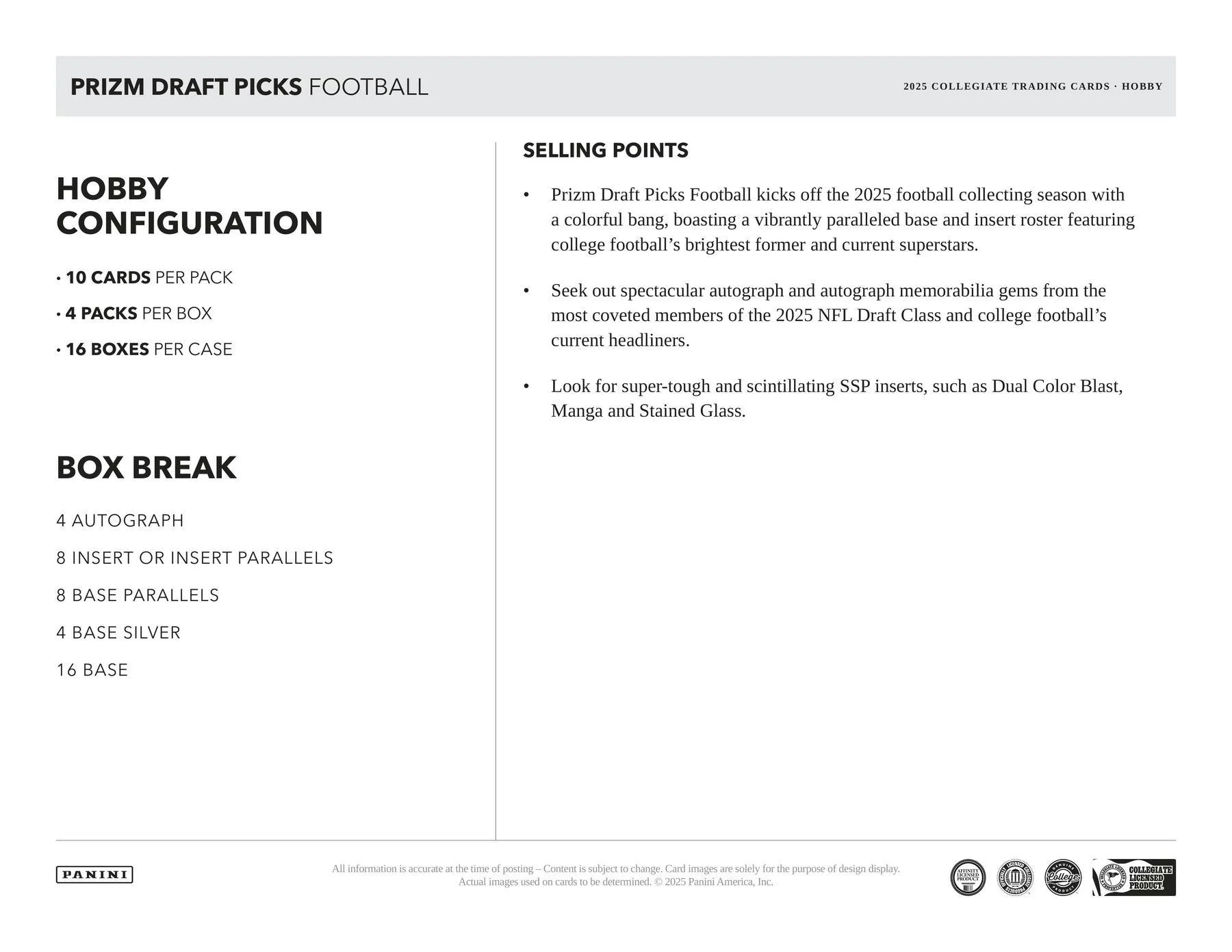 2025 Panini Prizm Draft Picks Football Hobby Box | Columbia Sports Cards - Image 5