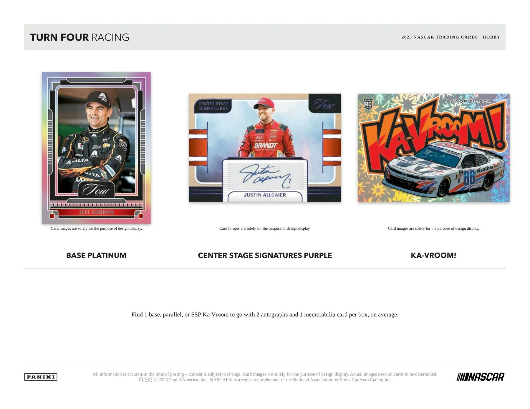 2025 Panini Turn Four Racing Hobby Box | Columbia Sports Cards - Image 4