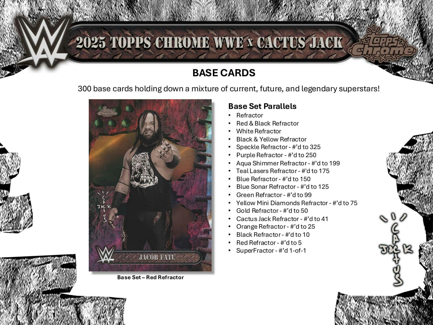 2025 Topps Chrome WWE x Cactus Jack Hobby Box | Columbia Sports Cards - Image 5