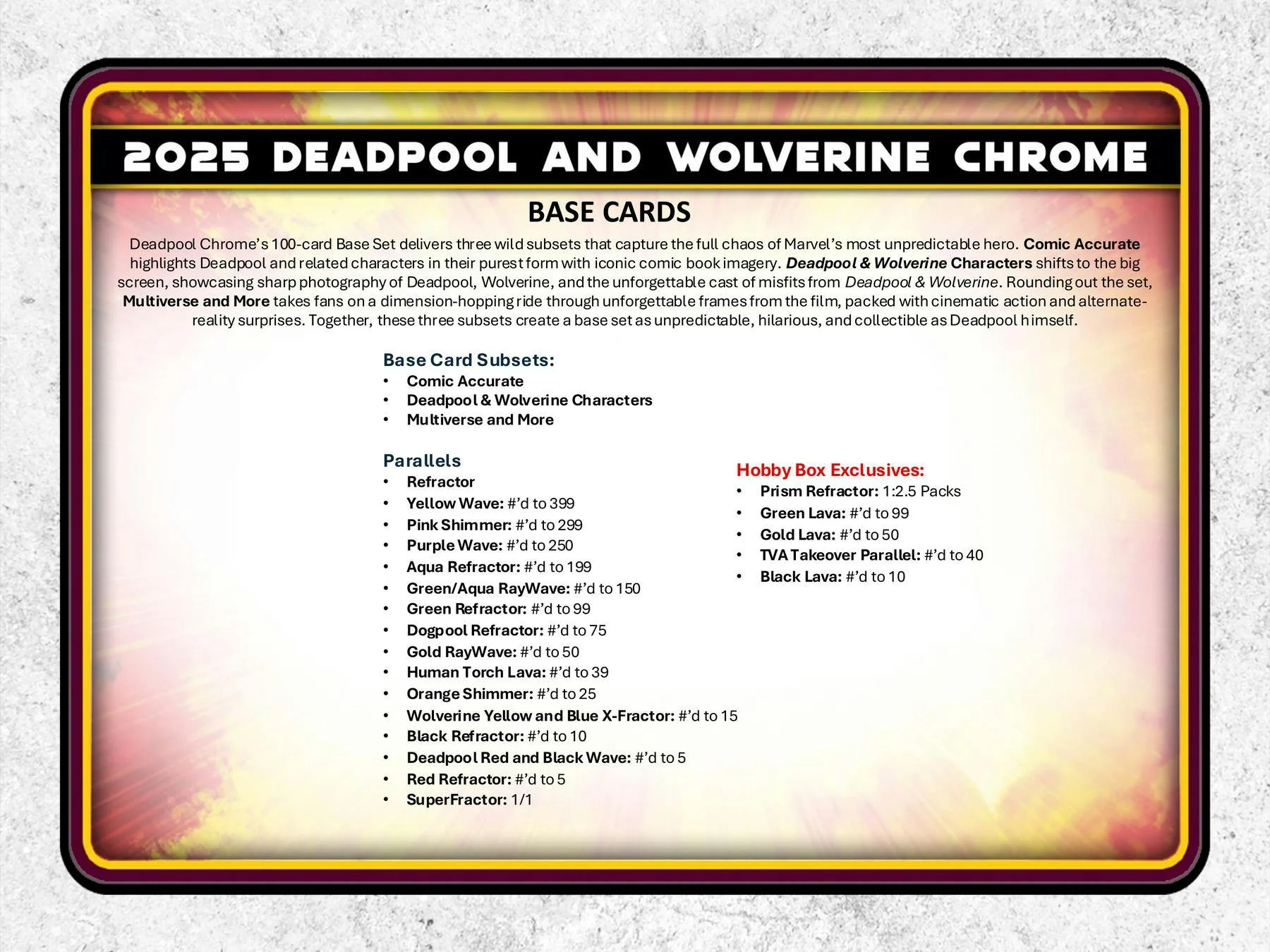 2025 Topps Deadpool Chrome Hobby Box | Columbia Sports Cards - Image 3