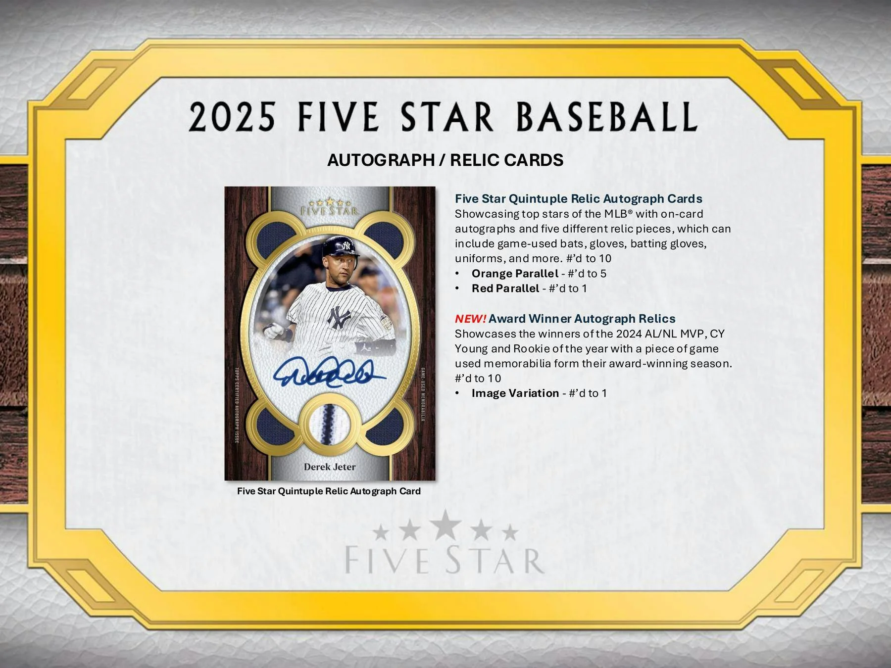 2025 Topps Five Star Baseball Hobby Box - Image 3