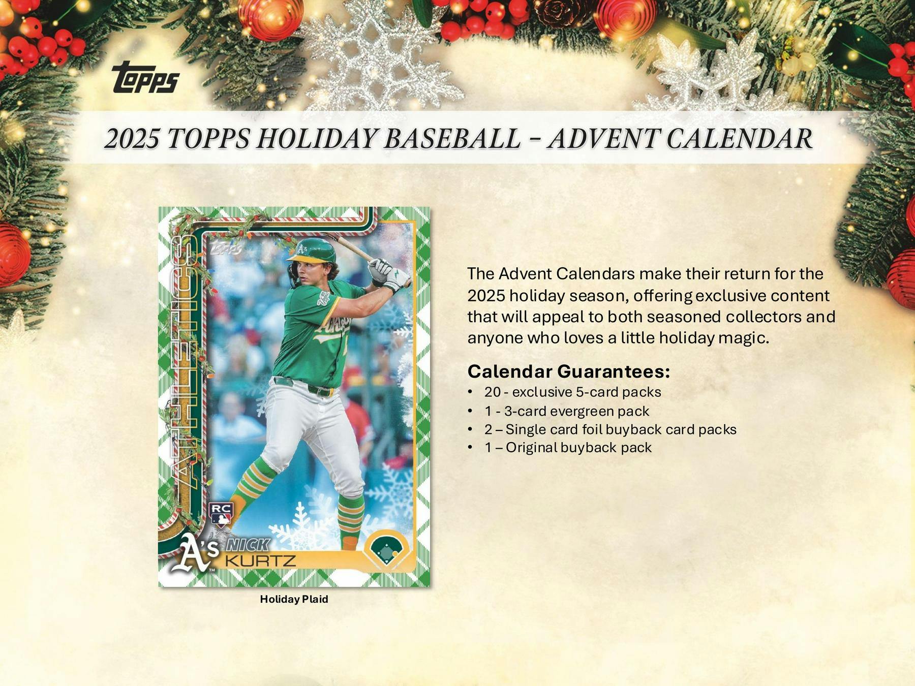 2025 Topps Holiday Baseball Advent Calendar Box | Columbia Sports Cards - Image 4
