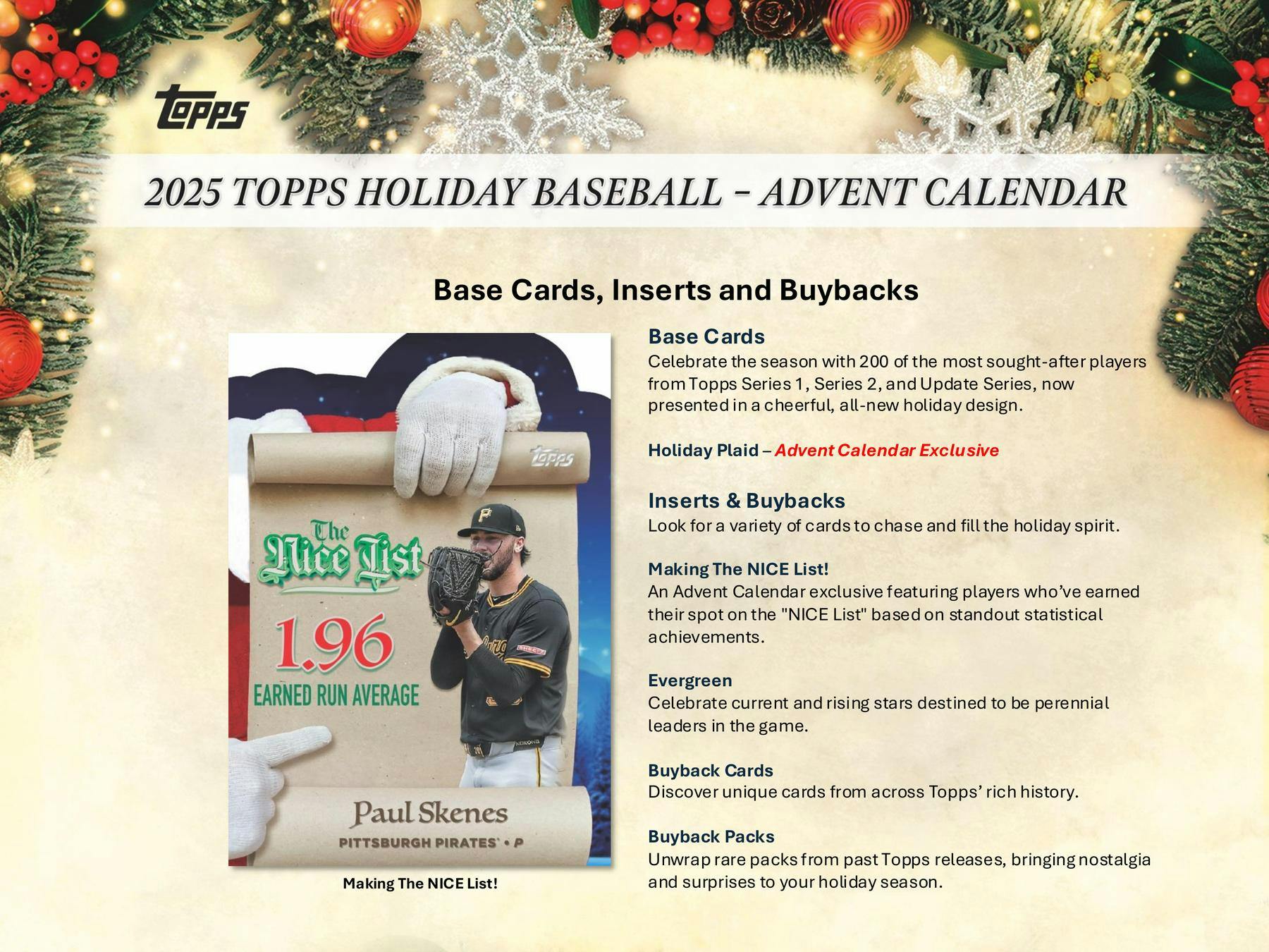 2025 Topps Holiday Baseball Advent Calendar Box | Columbia Sports Cards - Image 5