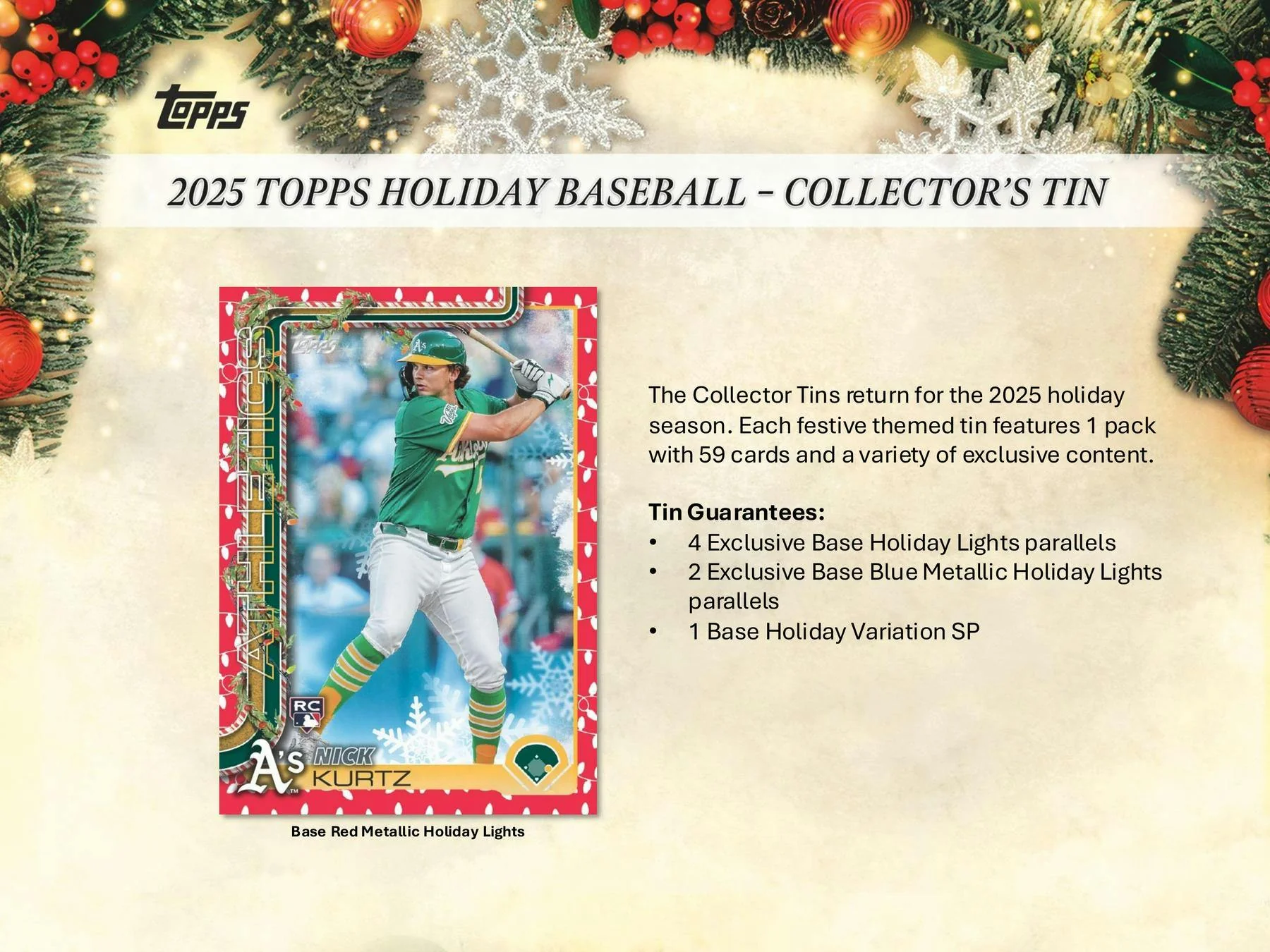 2025 Topps Holiday Baseball Tin | Columbia Sports Cards - Image 3