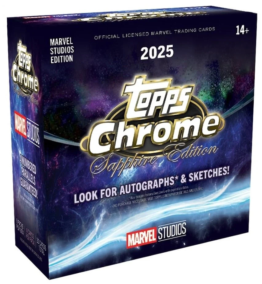 2025 Topps Marvel Studios Chrome Sapphire Edition Box | Columbia Sports Cards