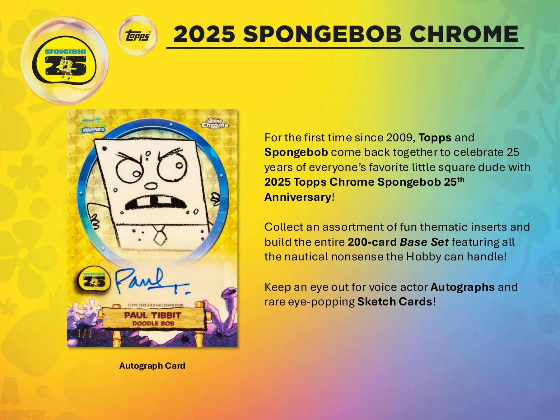2025 Topps Chrome SpongeBob Squarepants 25th Anniversary 7-Pack Blaster Box | Columbia Sports Cards - Image 4