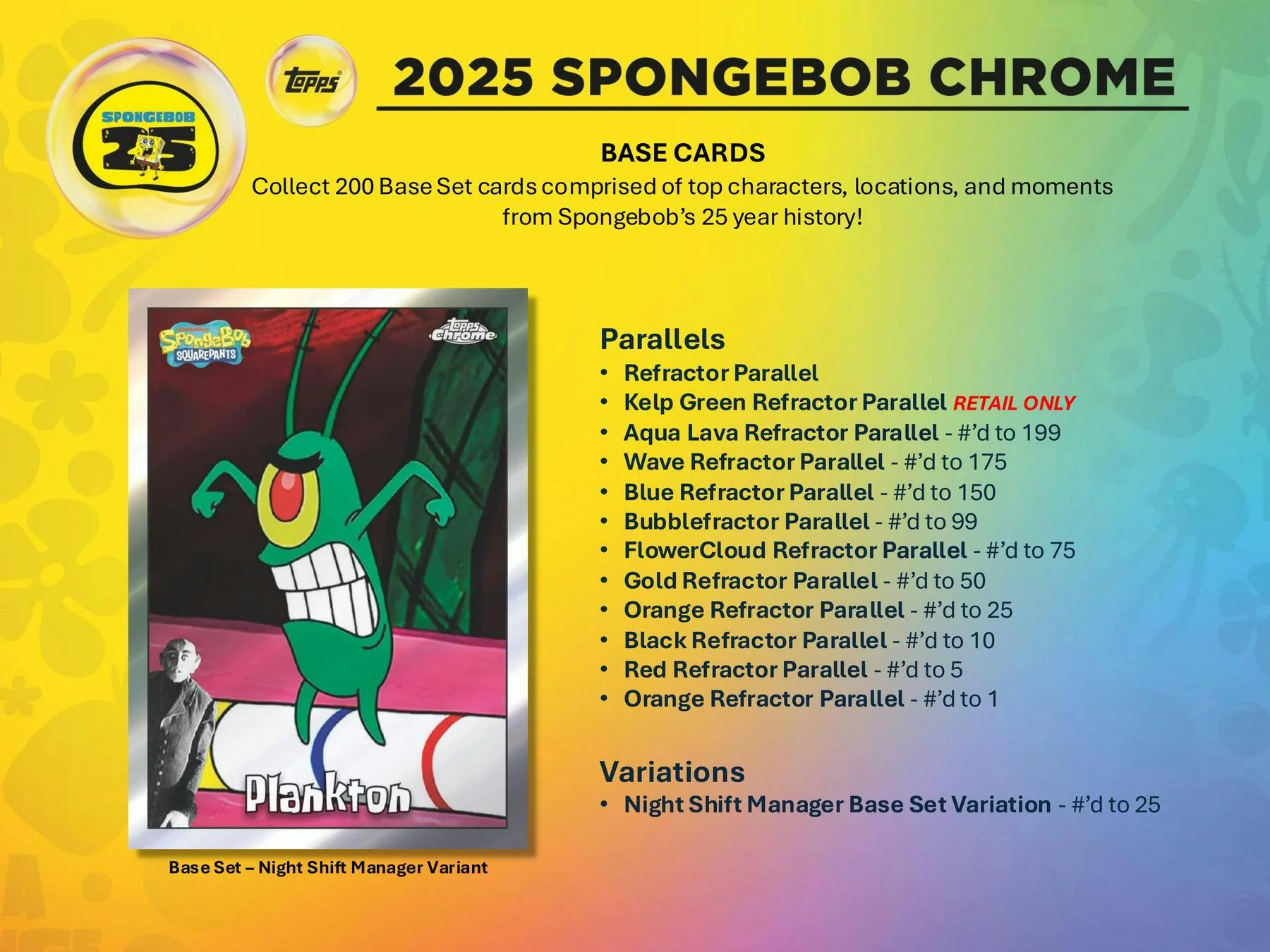 2025 Topps Chrome SpongeBob Squarepants 25th Anniversary 7-Pack Blaster Box | Columbia Sports Cards - Image 5