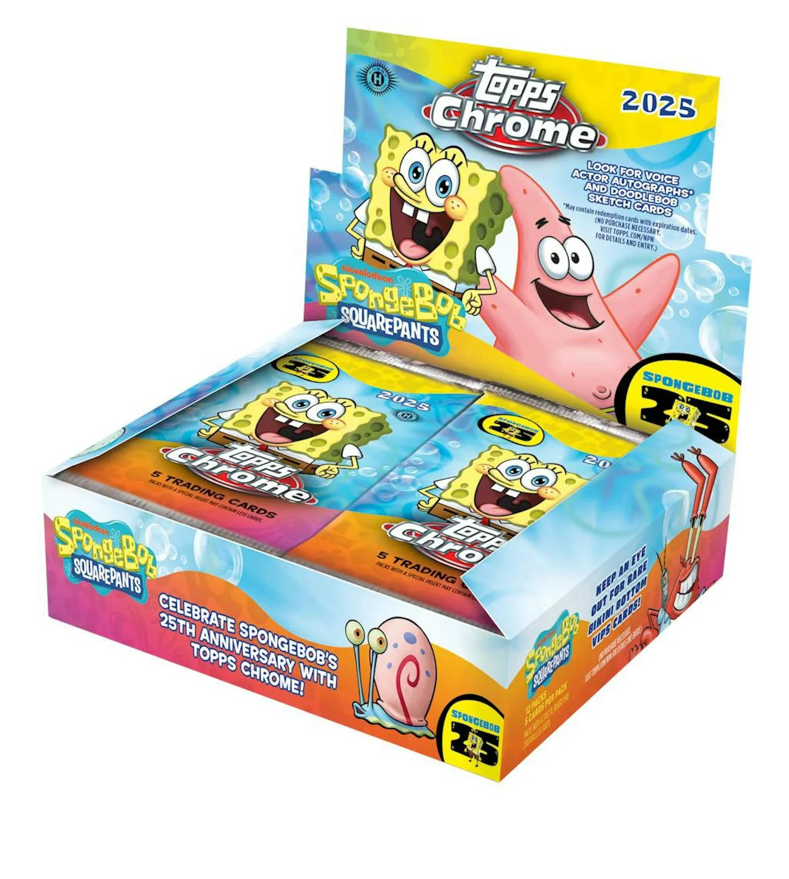 2025 Topps Chrome SpongeBob Squarepants 25th Anniversary Hobby Box | Columbia Sports Cards - Image 3