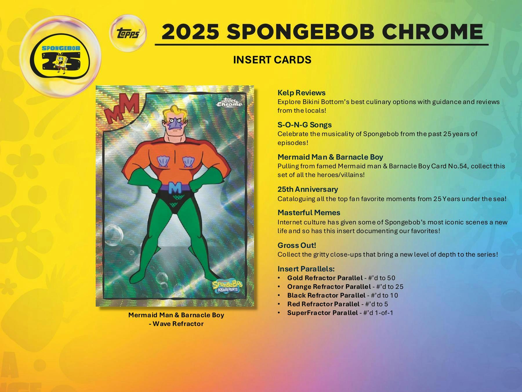 2025 Topps Chrome SpongeBob Squarepants 25th Anniversary Hobby Box | Columbia Sports Cards - Image 6
