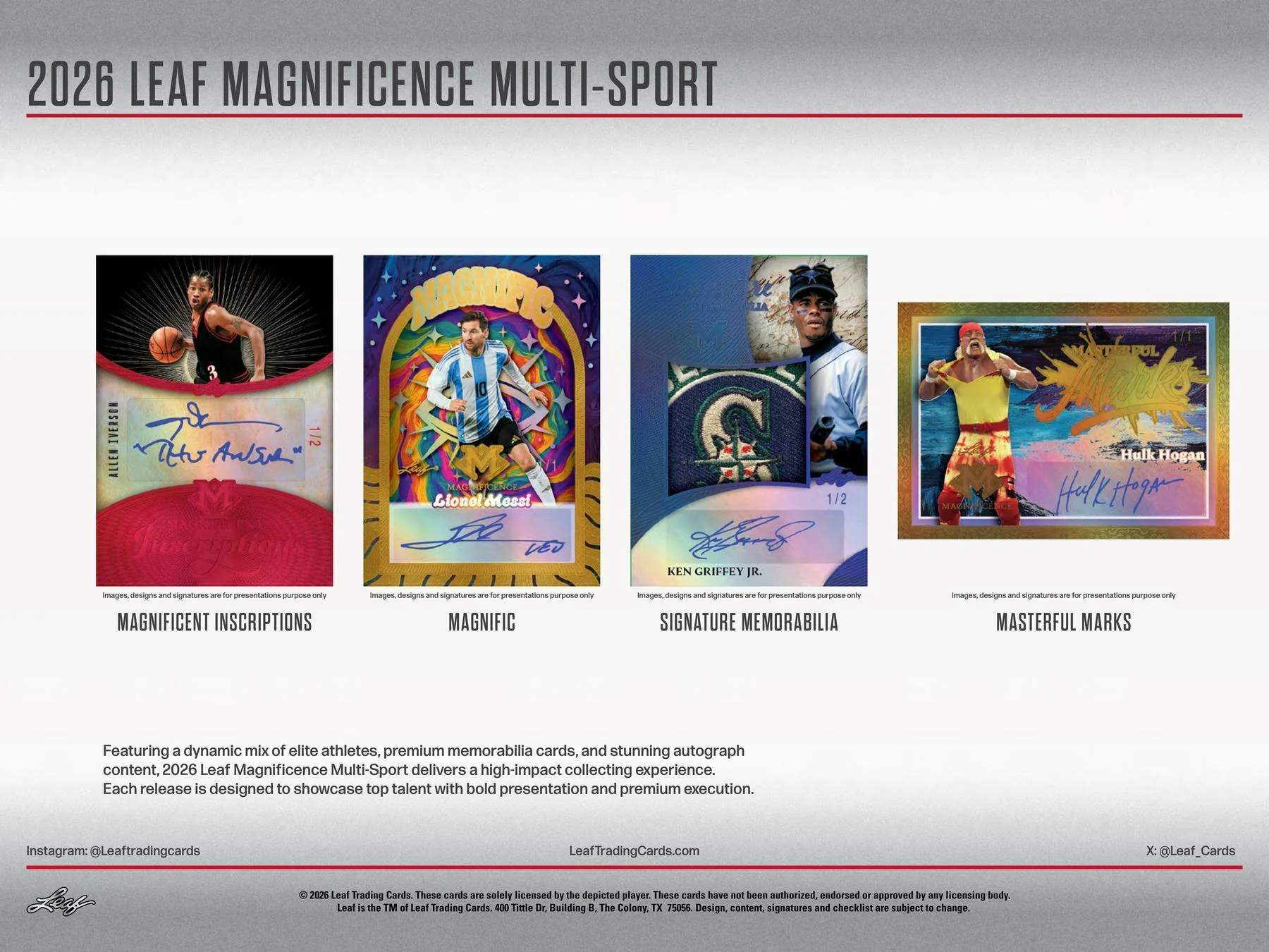 2026 Leaf Magnificence Multi-Sport Hobby Box | Columbia Sports Cards - Image 2