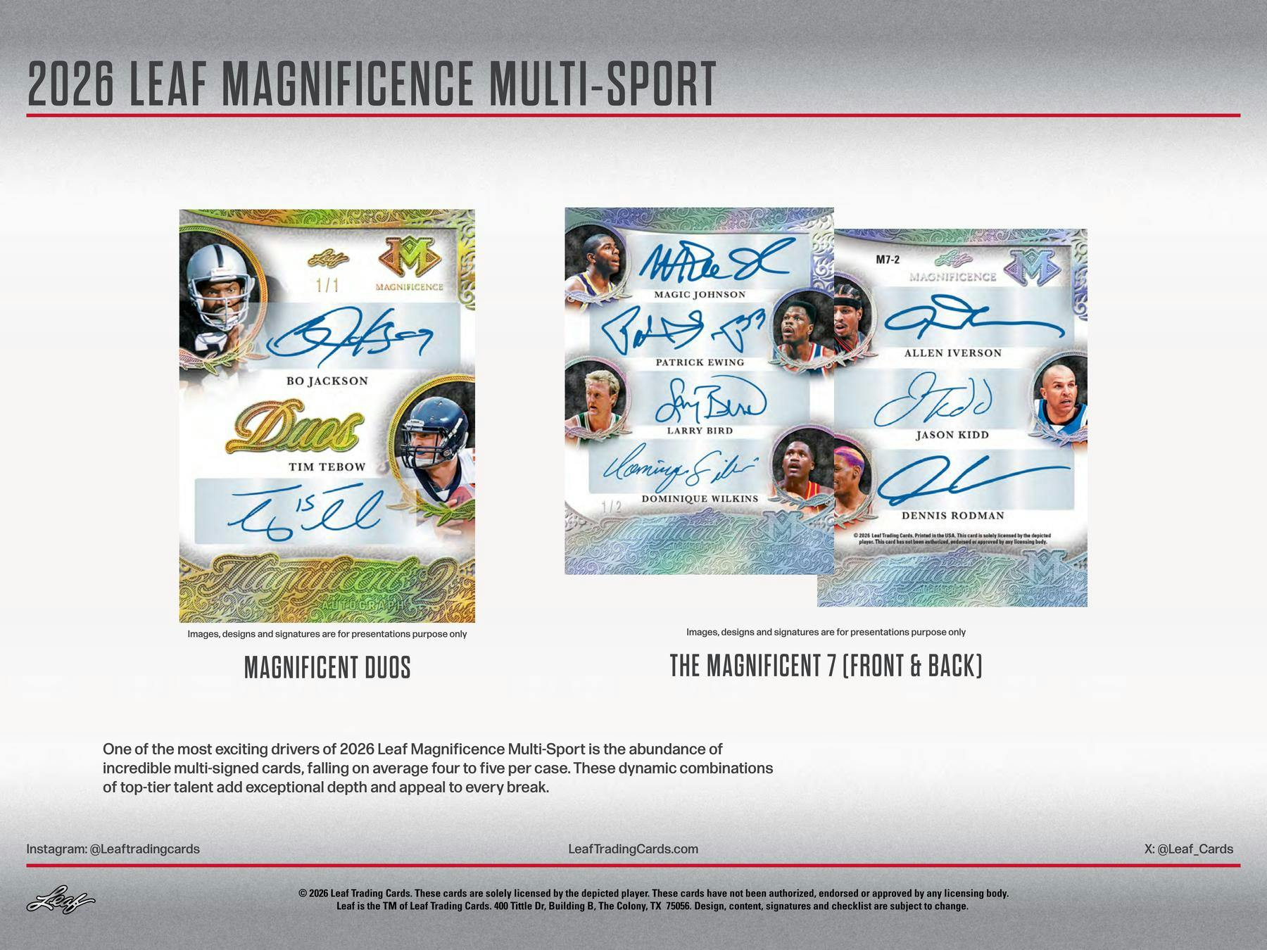 2026 Leaf Magnificence Multi-Sport Hobby Box | Columbia Sports Cards - Image 3