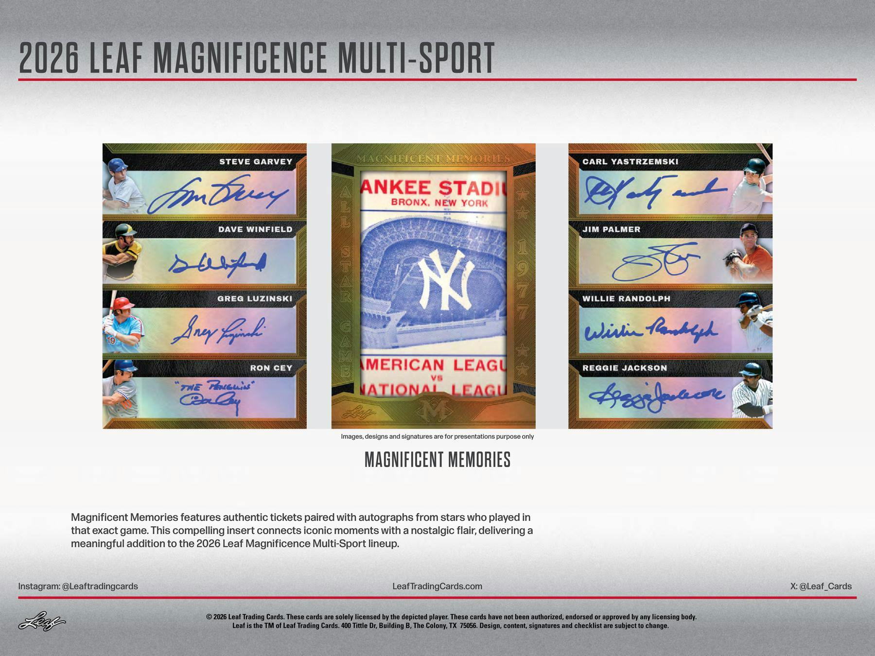 2026 Leaf Magnificence Multi-Sport Hobby Box | Columbia Sports Cards - Image 8