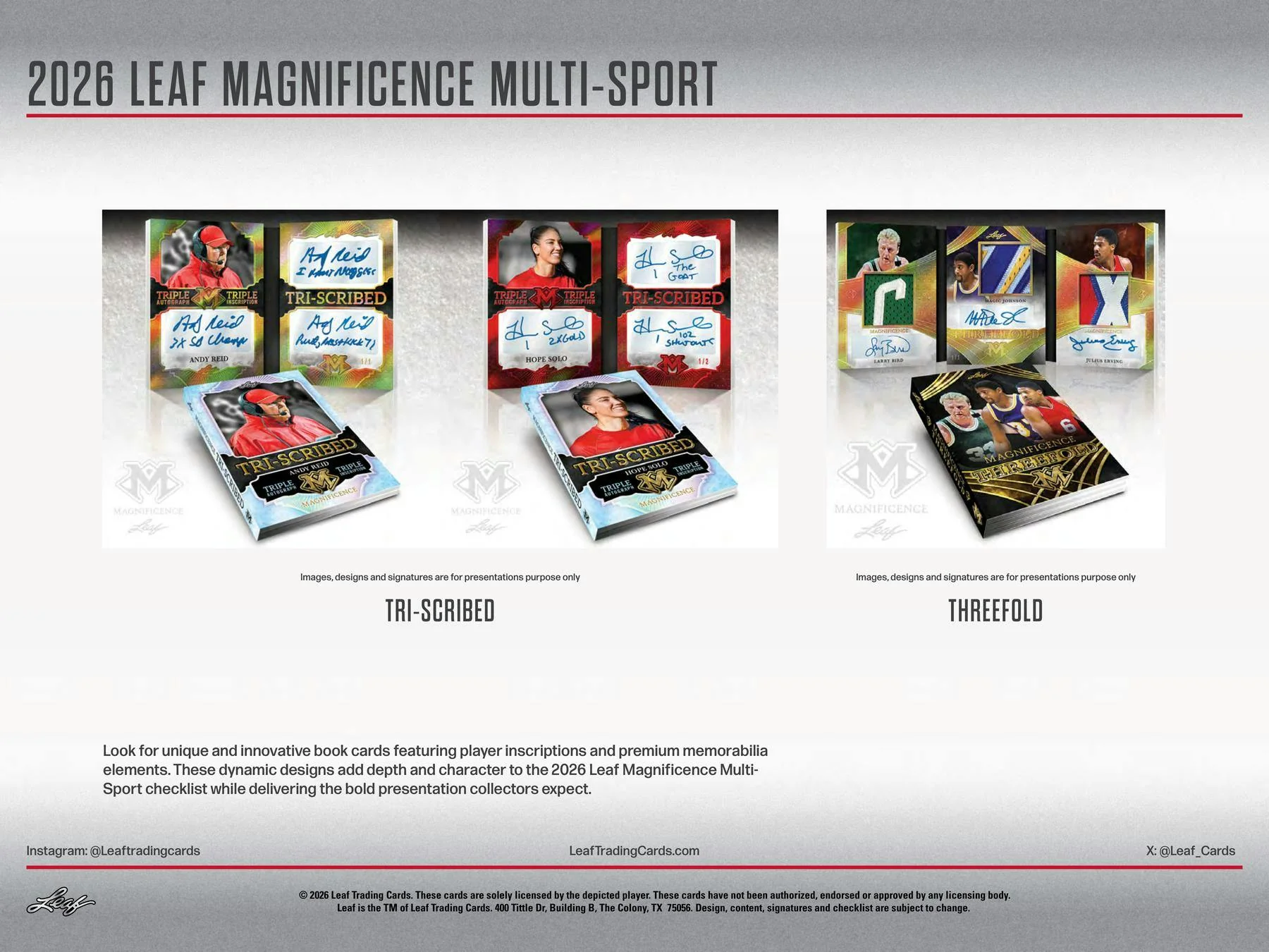 2026 Leaf Magnificence Multi-Sport Hobby Box | Columbia Sports Cards - Image 9