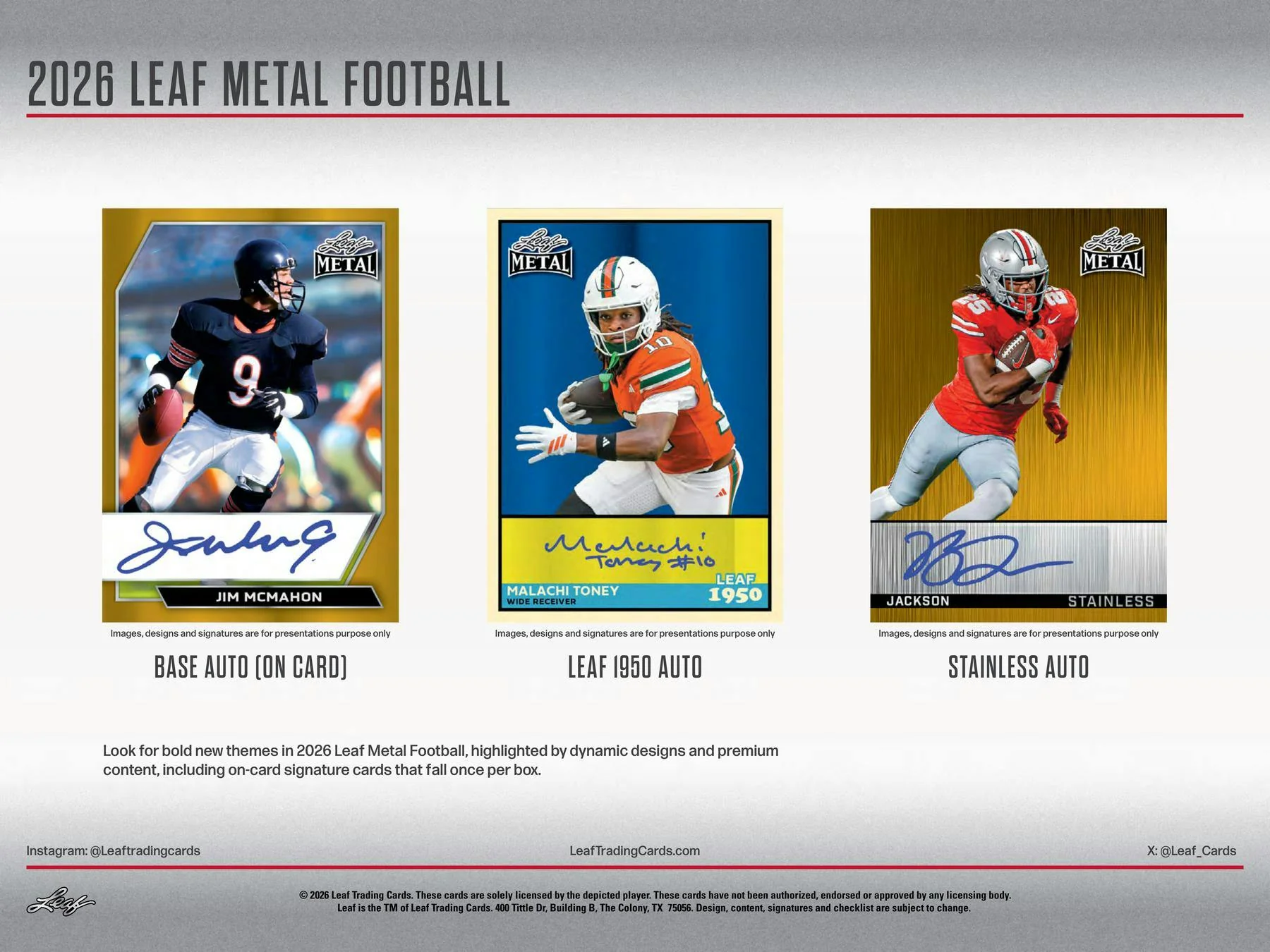 2026 Leaf Metal Football Hobby Box | Columbia Sports Cards - Image 2