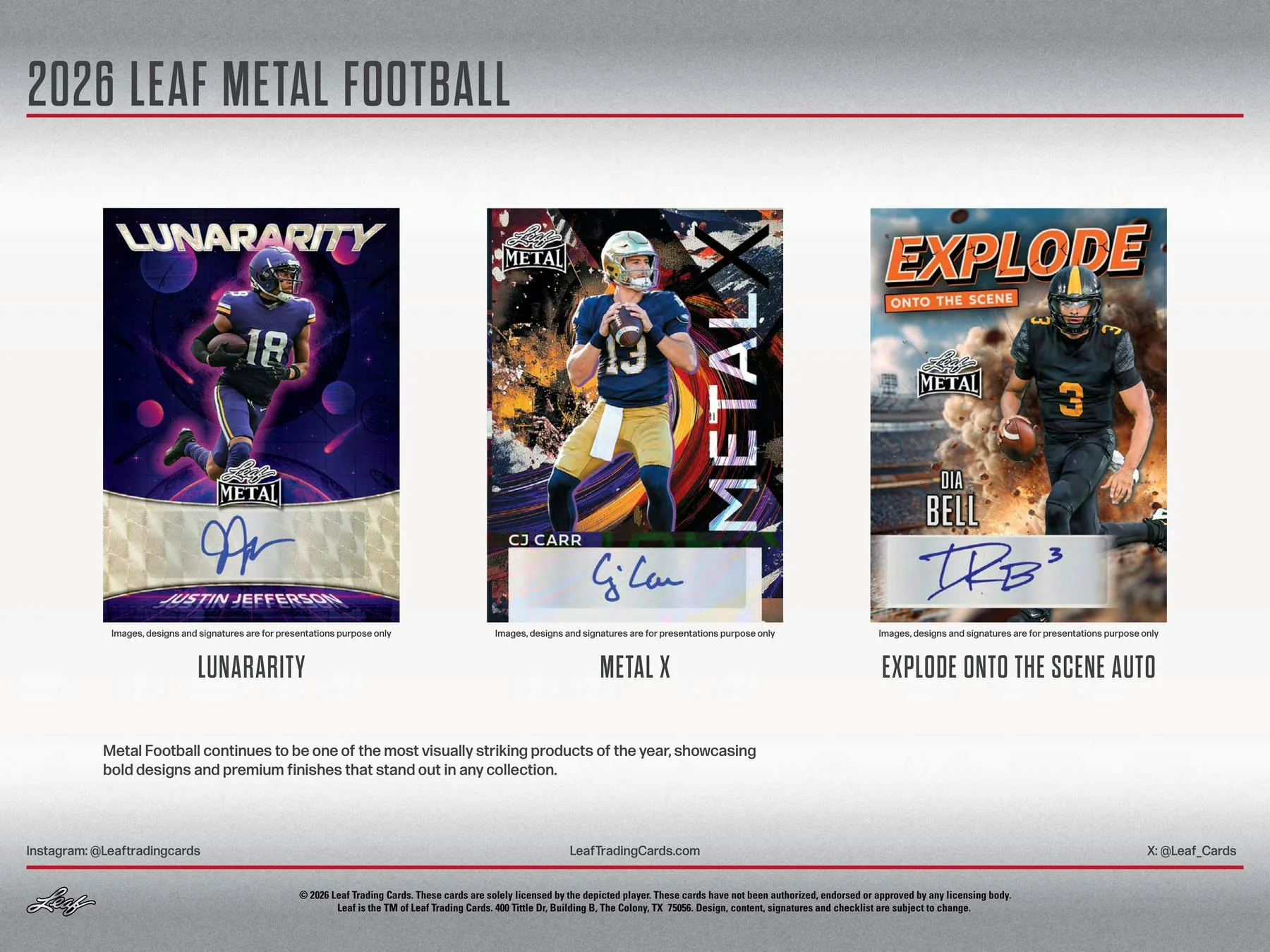 2026 Leaf Metal Football Hobby Box | Columbia Sports Cards - Image 4