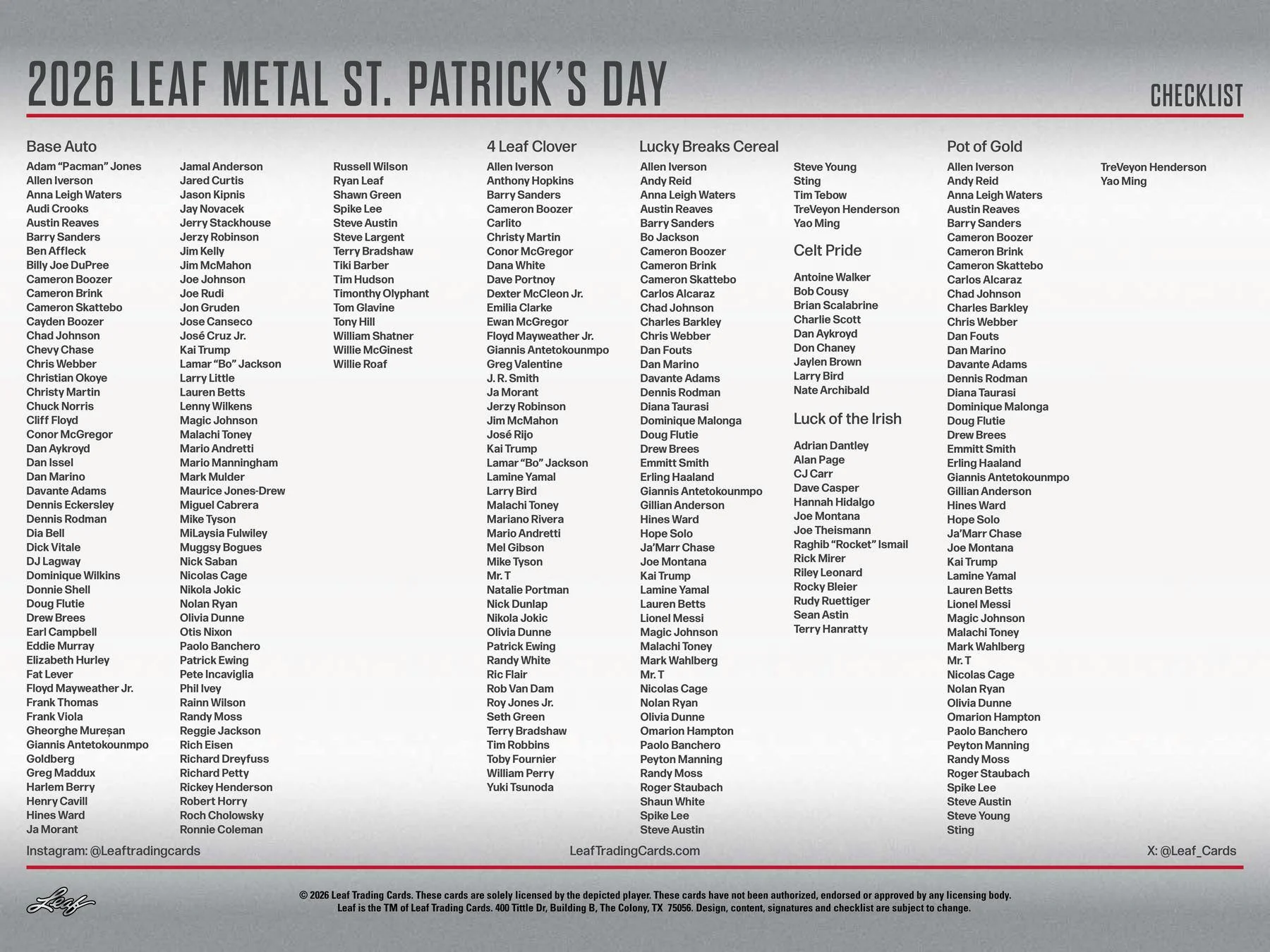 2026 Leaf Metal St. Patrick's Day Hobby Box | Columbia Sports Cards - Image 6