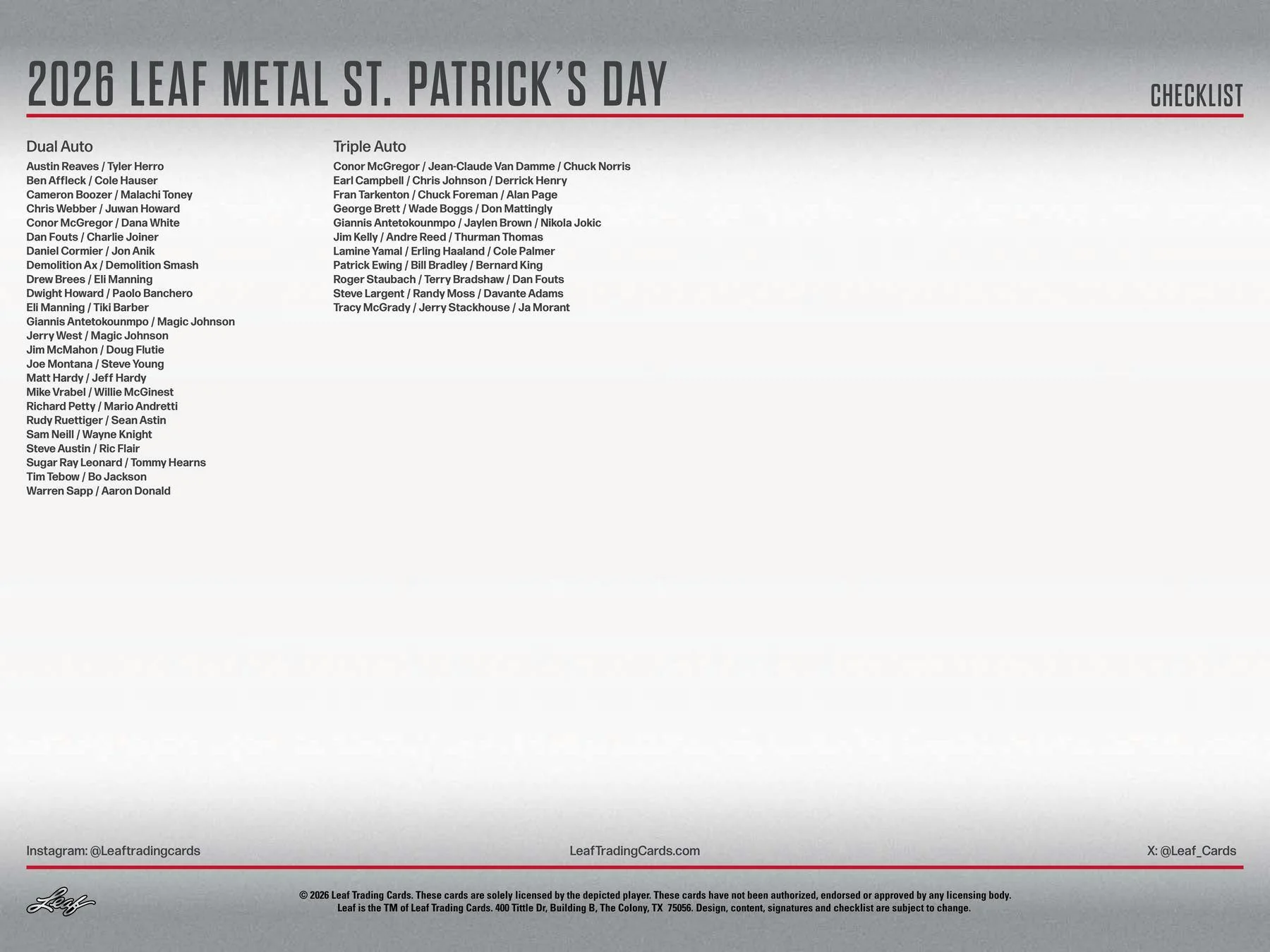 2026 Leaf Metal St. Patrick's Day Hobby Box | Columbia Sports Cards - Image 7