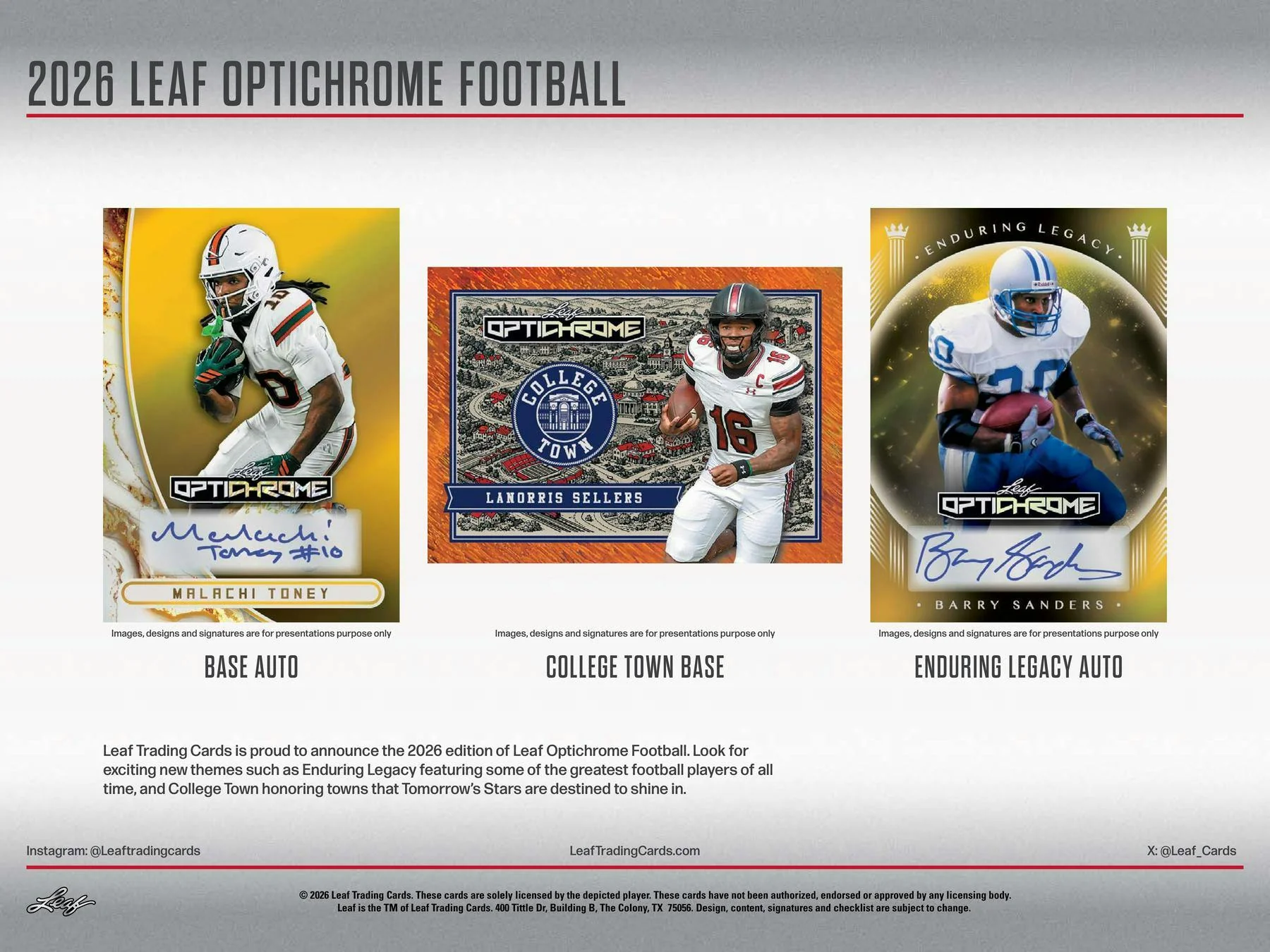 2026 Leaf Optichrome Football Hobby Box | Columbia Sports Cards - Image 2
