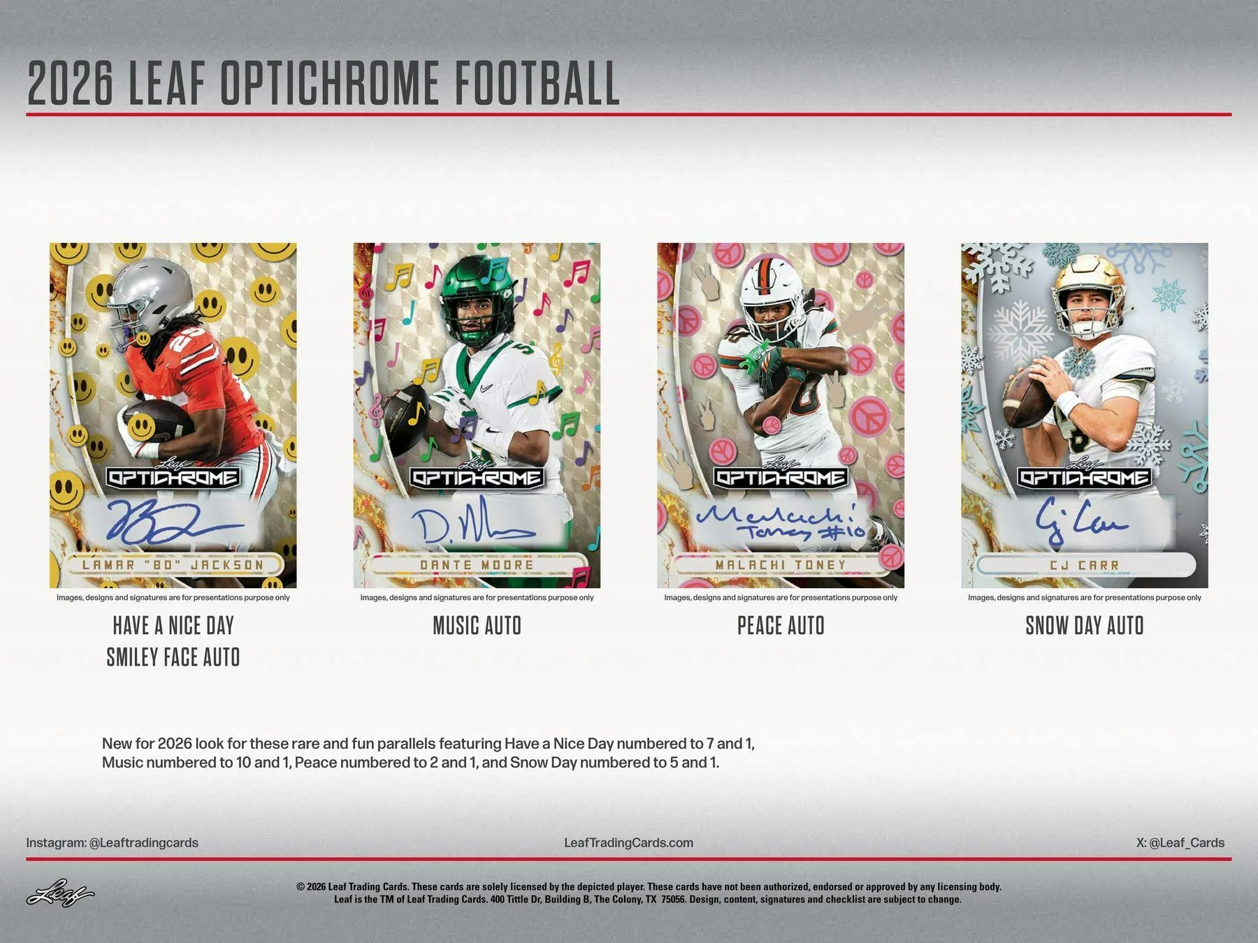 2026 Leaf Optichrome Football Hobby Box | Columbia Sports Cards - Image 4