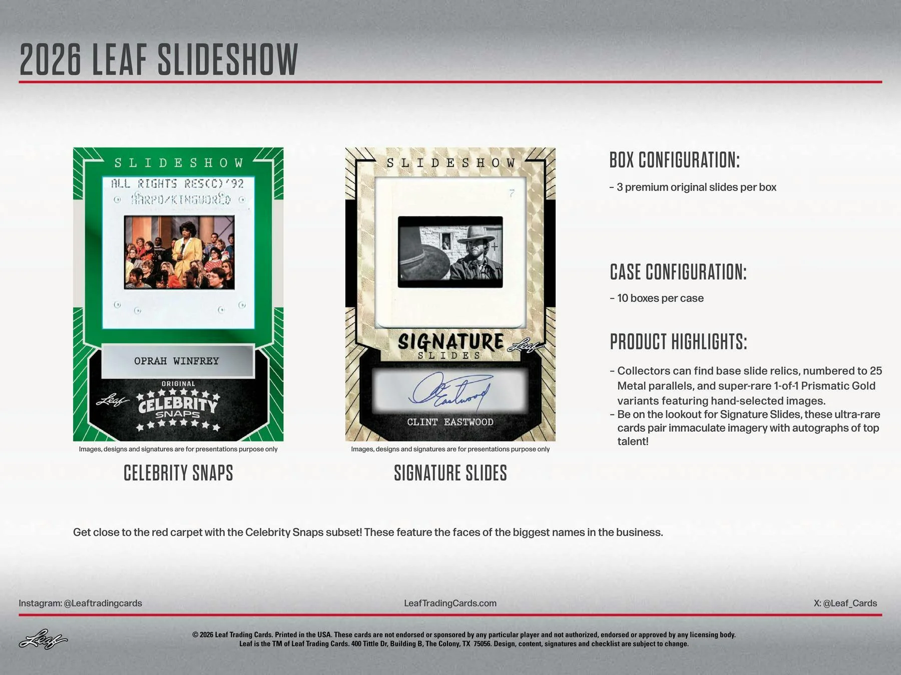 2026 Leaf Slideshow Hobby Box | Columbia Sports Cards - Image 5