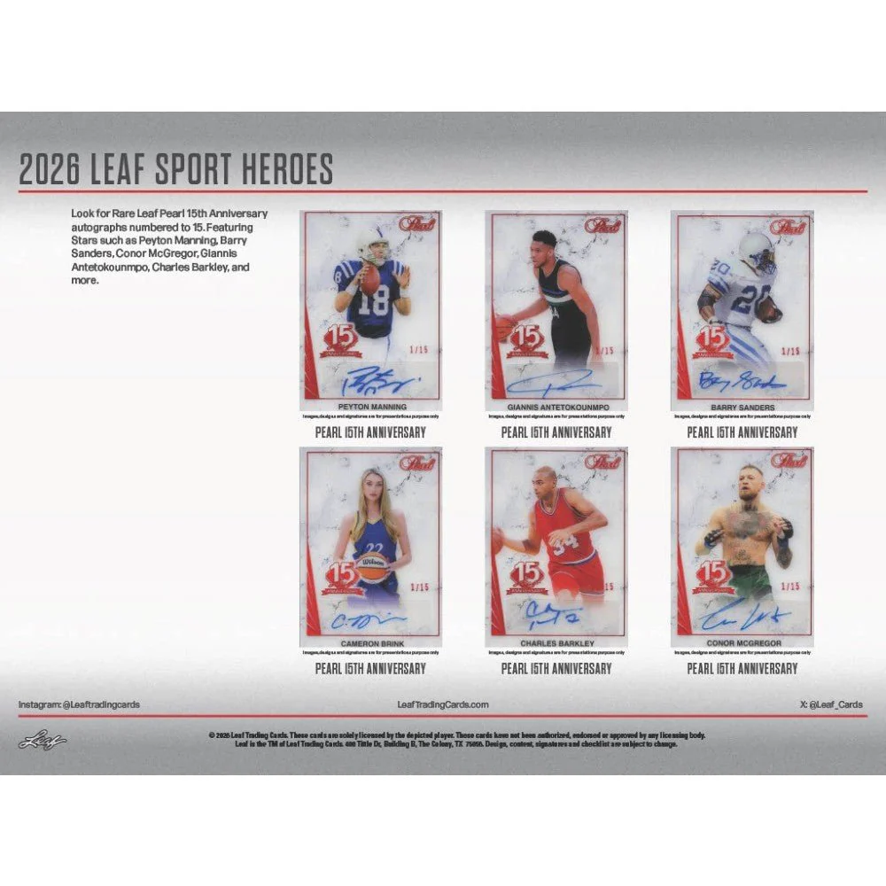 2026 Leaf Metal Sport Heroes Hobby Box | Columbia Sports Cards - Image 7