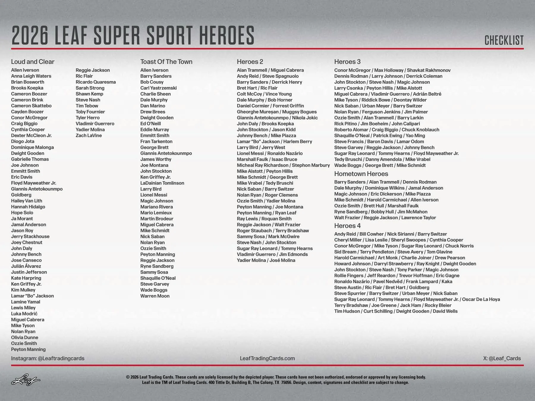2026 Leaf Metal Super Sport Heroes Box | Columbia Sports Cards - Image 10