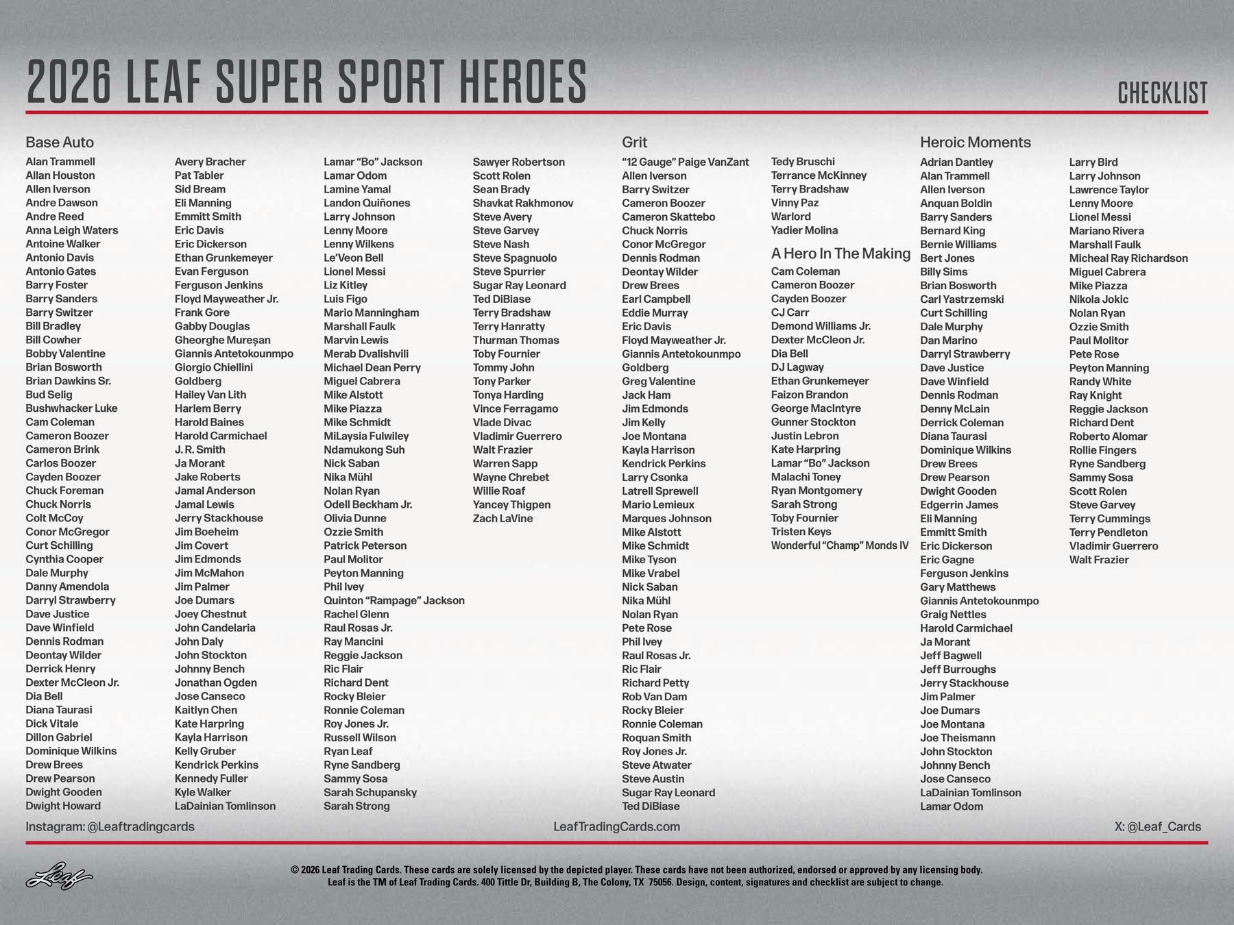 2026 Leaf Metal Super Sport Heroes Box | Columbia Sports Cards - Image 9