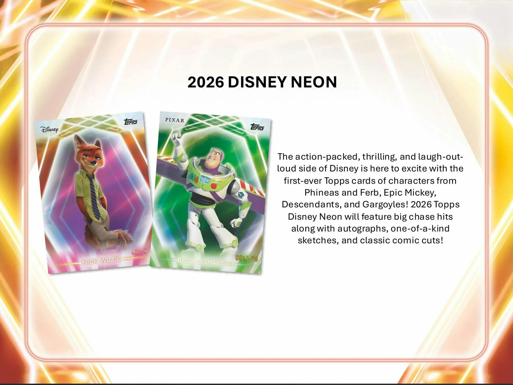 2026 Topps Disney Neon Hobby Box | Columbia Sports Cards - Image 2