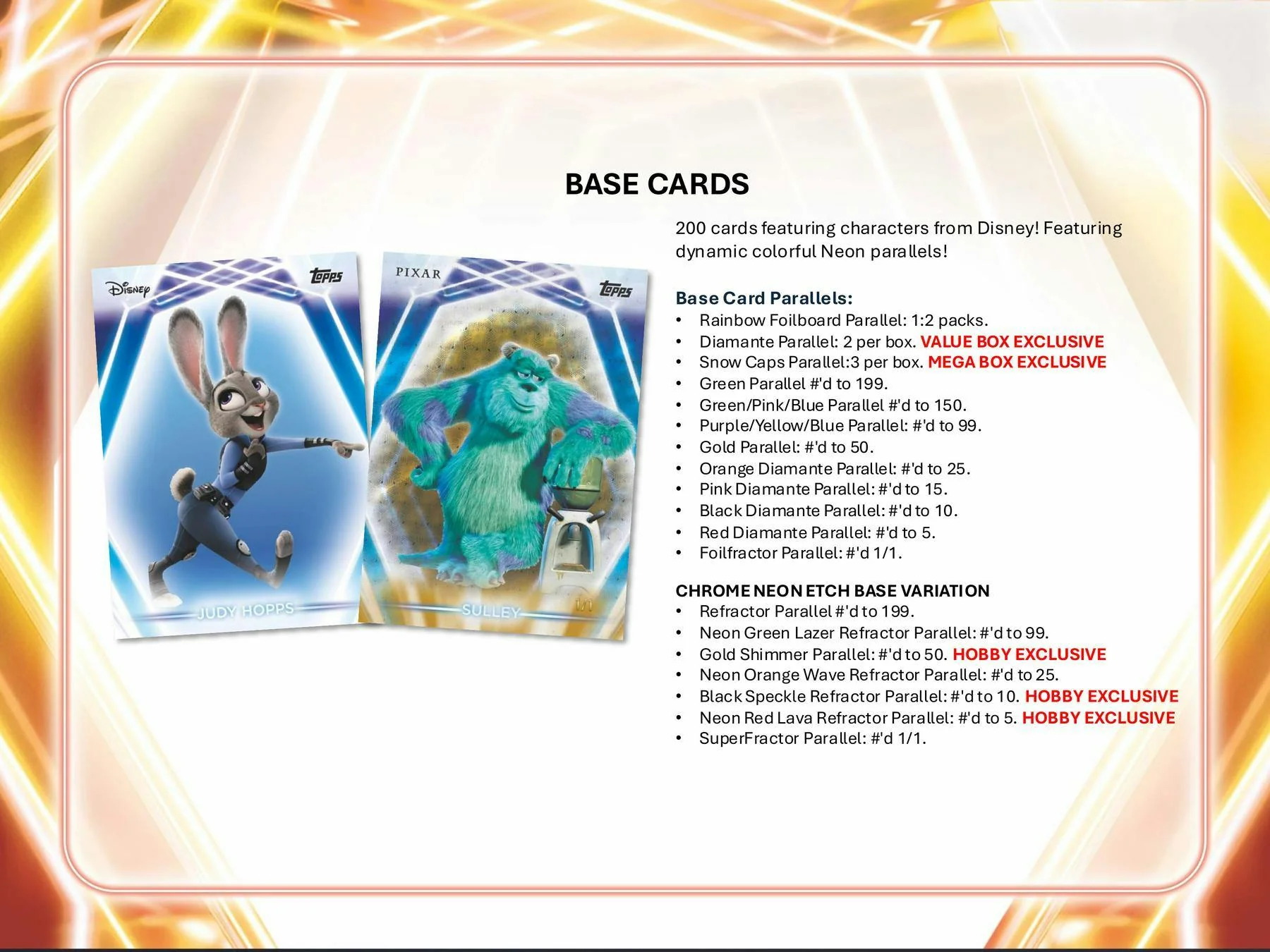 2026 Topps Disney Neon Hobby Box | Columbia Sports Cards - Image 3