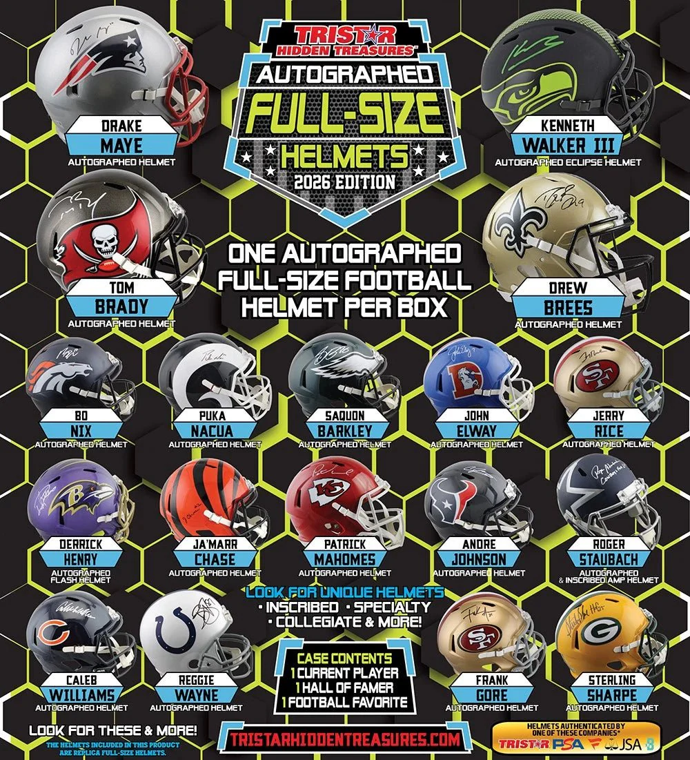2026 TriStar Hidden Treasures Autographed Full Size Football Helmet Box | Columbia Sports Cards