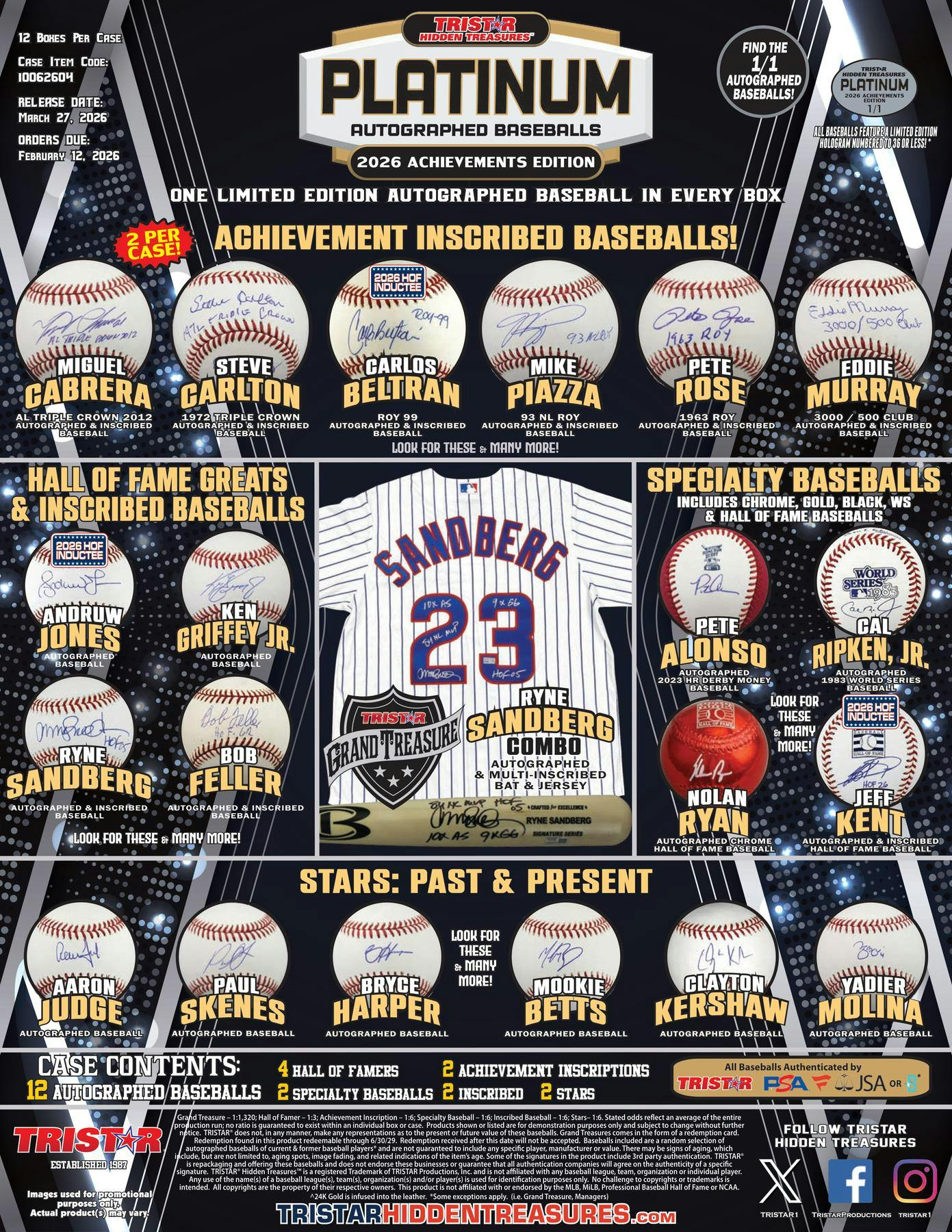 2026 TriStar Hidden Treasures Platinum Autographed Baseball Achievements Edition Hobby Box | Columbia Sports Cards