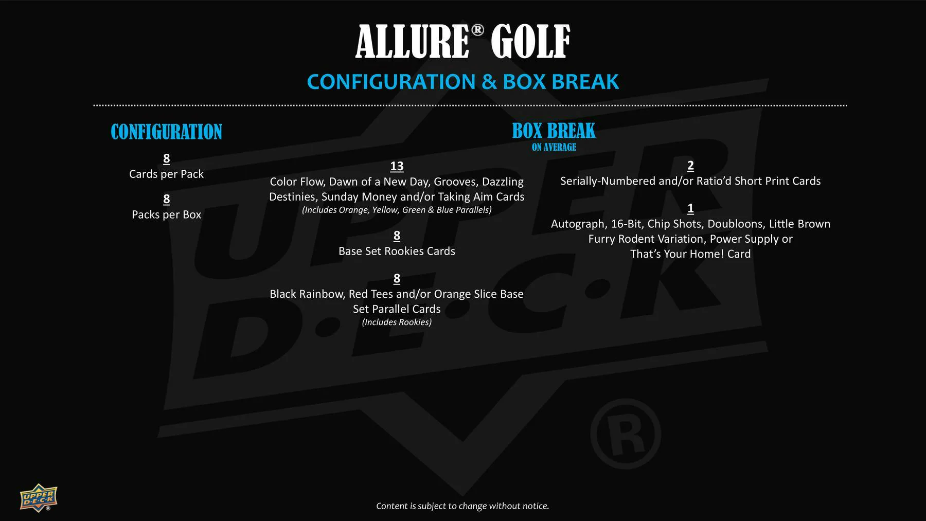 2026 Upper Deck Allure Golf Hobby Box - Image 9