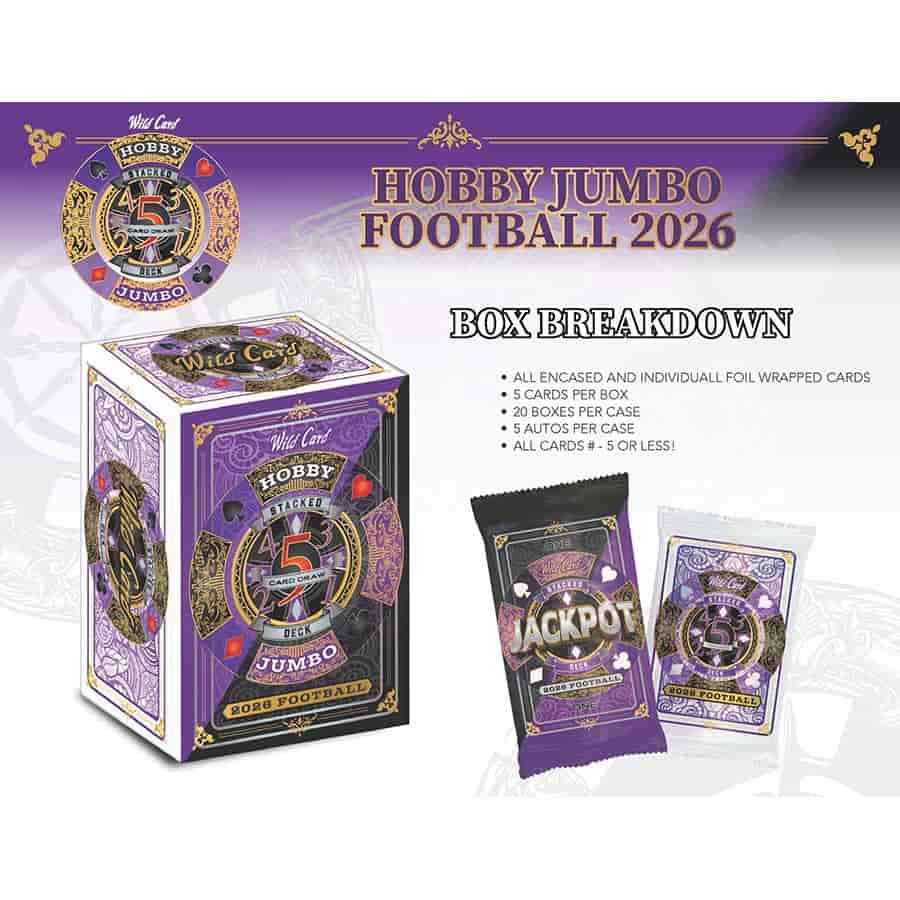 2026 Wild Card 5-Card Draw Stacked Deck Football Hobby Jumbo Box | Columbia Sports Cards - Image 2
