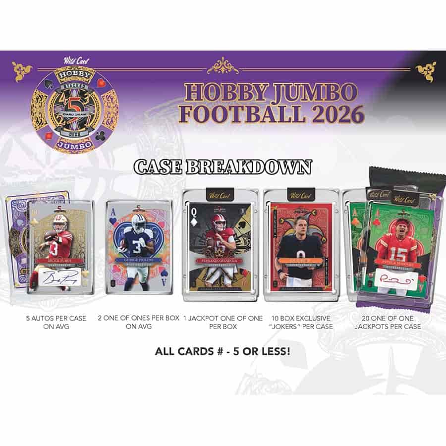 2026 Wild Card 5-Card Draw Stacked Deck Football Hobby Jumbo Box | Columbia Sports Cards - Image 4