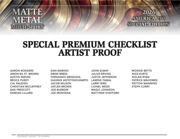 2026 Wild Card Matte Metal America 250 Multi-Sport Hobby Box | Columbia Sports Cards - Image 12