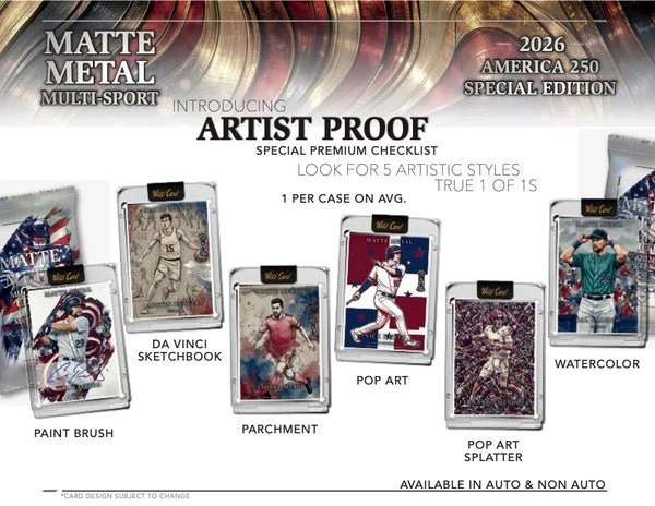 2026 Wild Card Matte Metal America 250 Multi-Sport Hobby Box | Columbia Sports Cards - Image 9