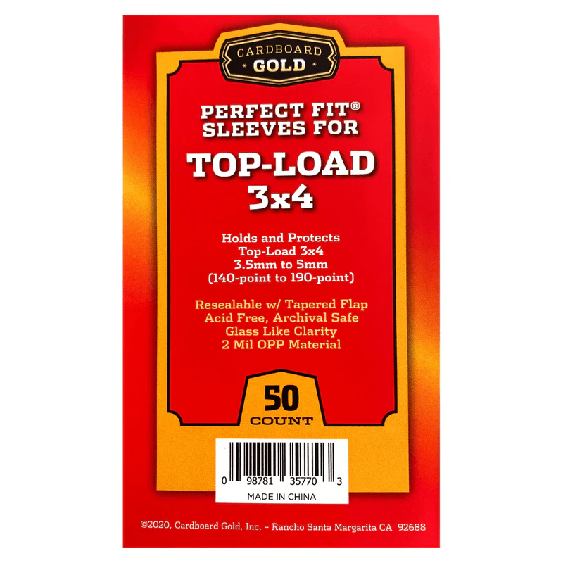 500ct Perfect Fit Graded Cards Sleeves - 140pt-190pt Size - Cardboard Gold