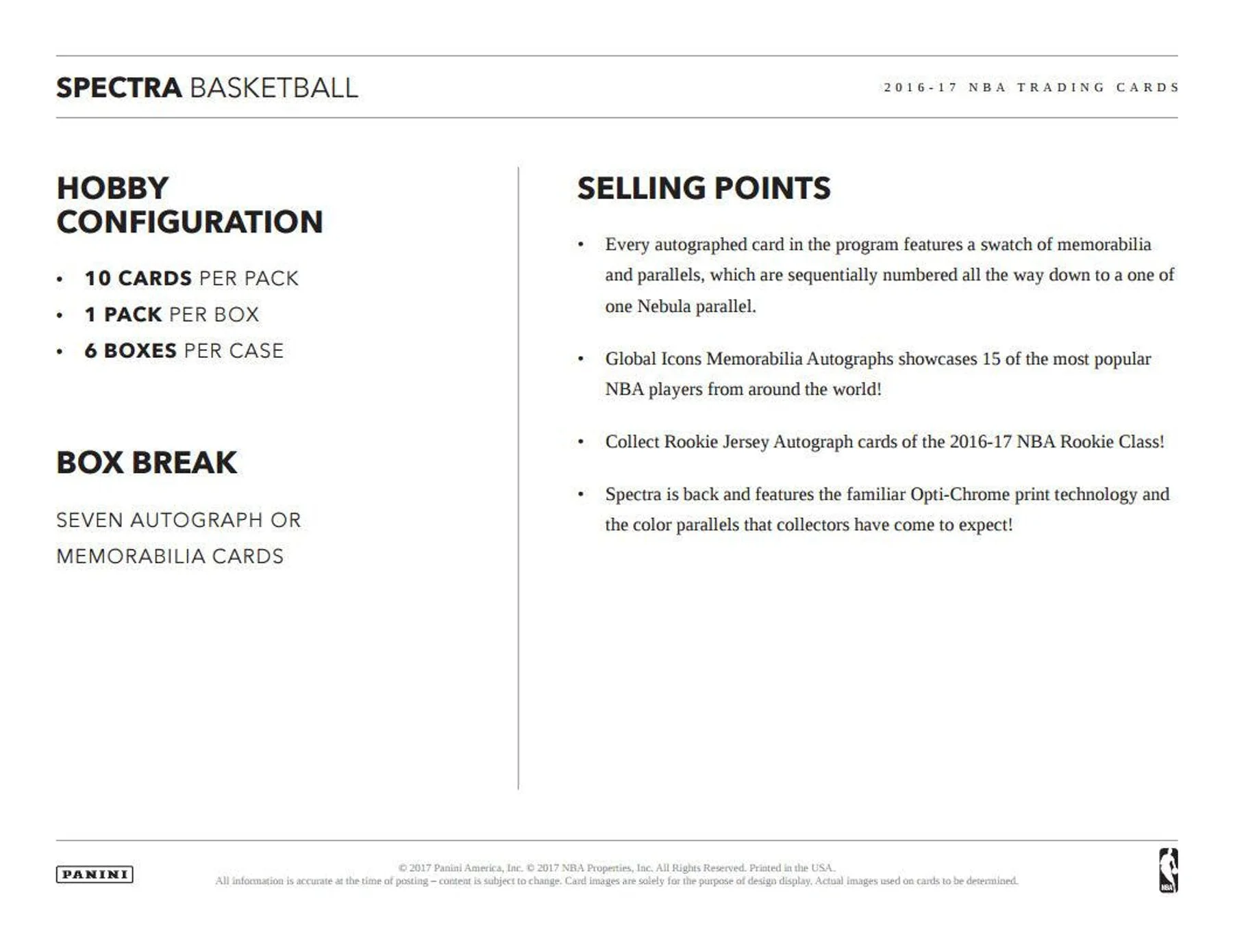 2016-17 Panini Spectra Basketball Hobby Box - Image 6