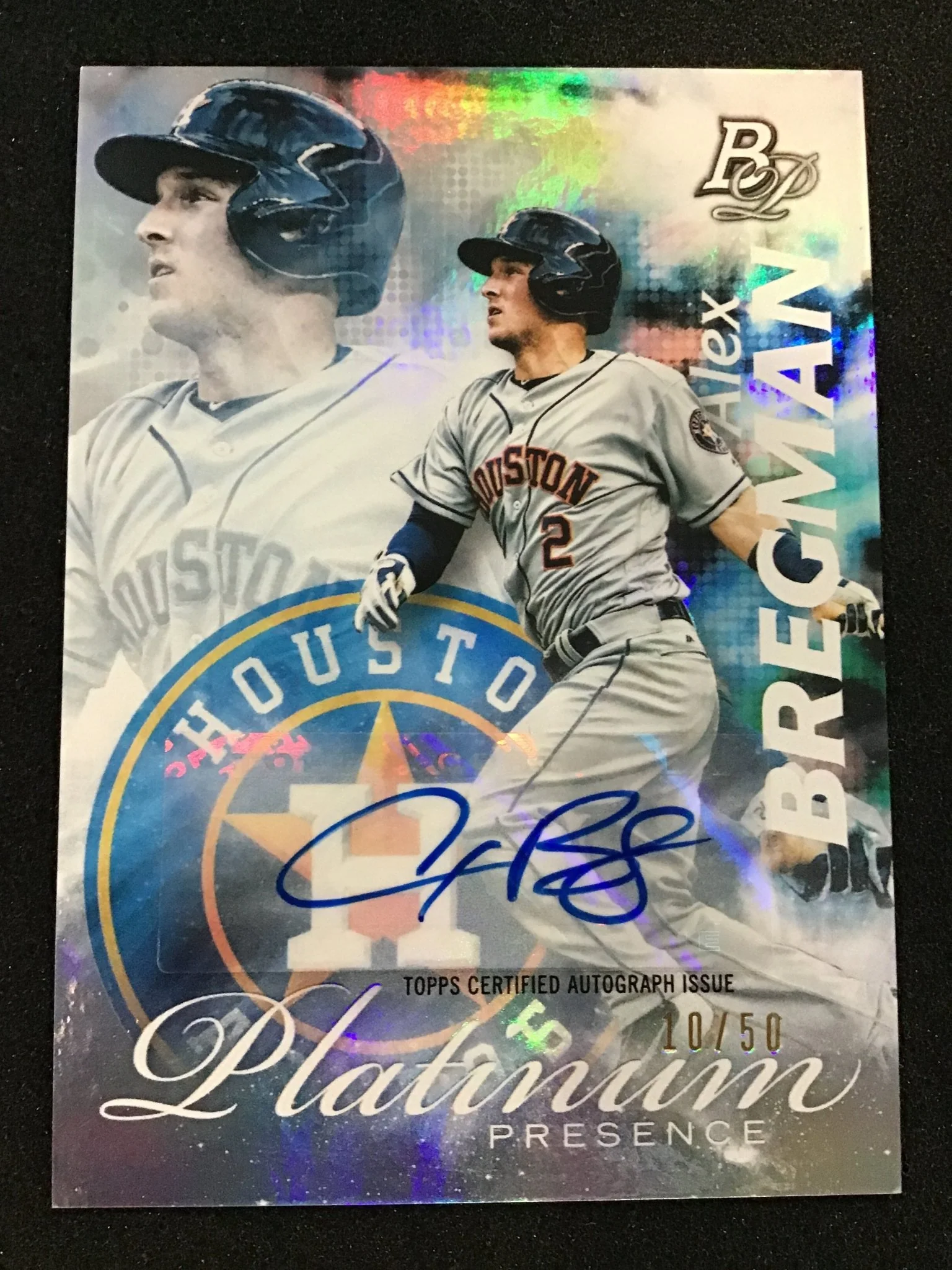Alex Bregman 2017 Bowman Platinum PP-AB Platinum Presence Auto /50 SSP Astros