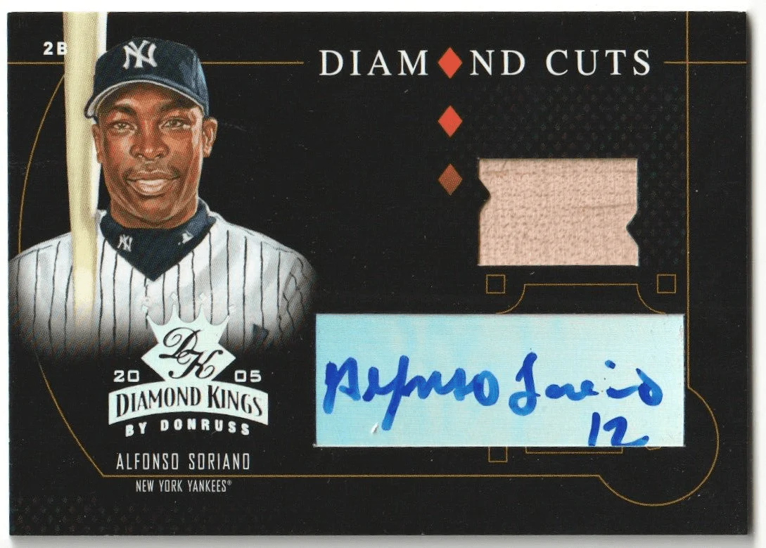 ALFONSO SORIANO 2005 Donruss Diamond Kings Autograph Auto Bat SSP #/10 - YANKEES