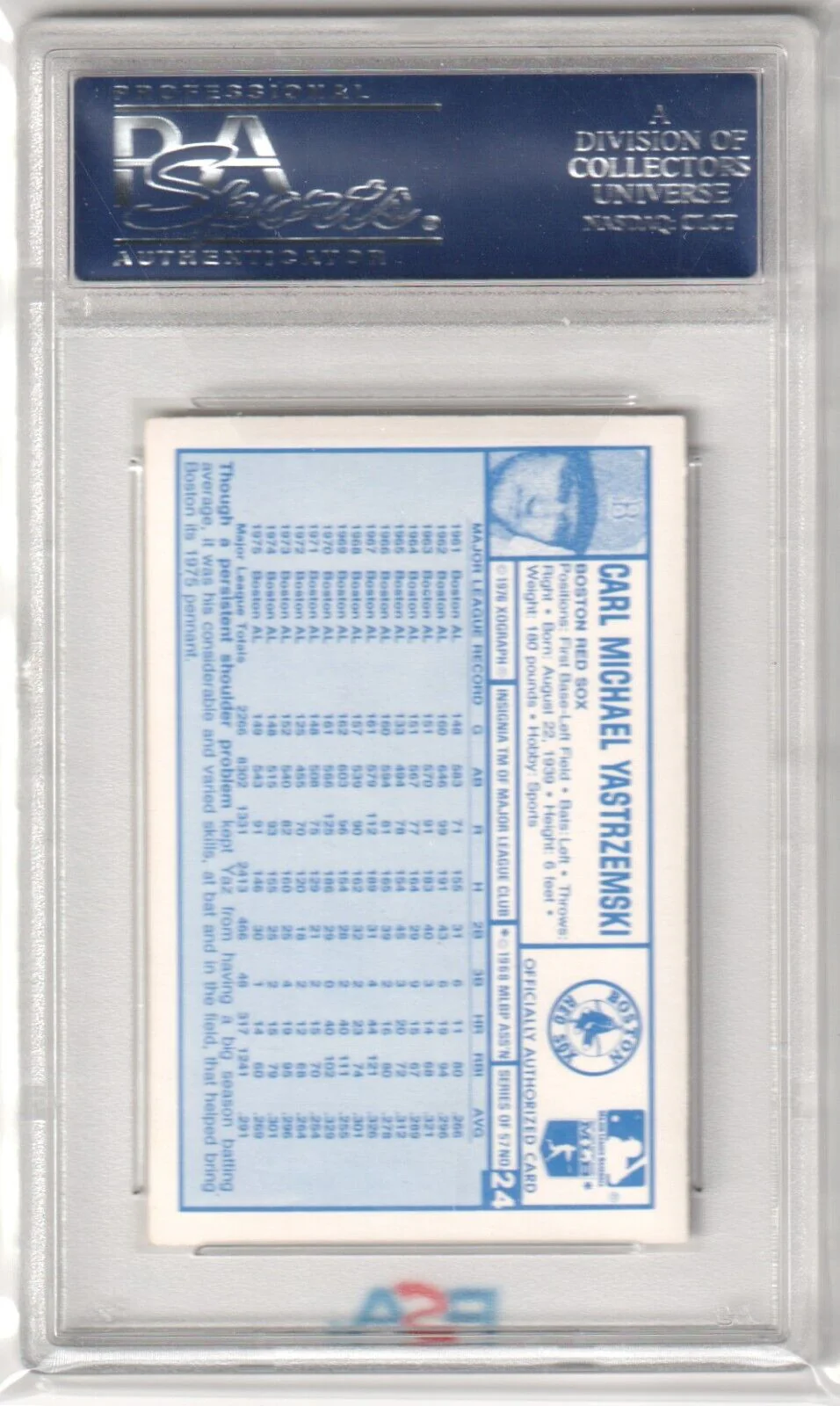CARL YASTRZEMSKI 1976 Kellogg's 3-D Super Stars #24 PSA 9 MINT - RED SOX - Image 2