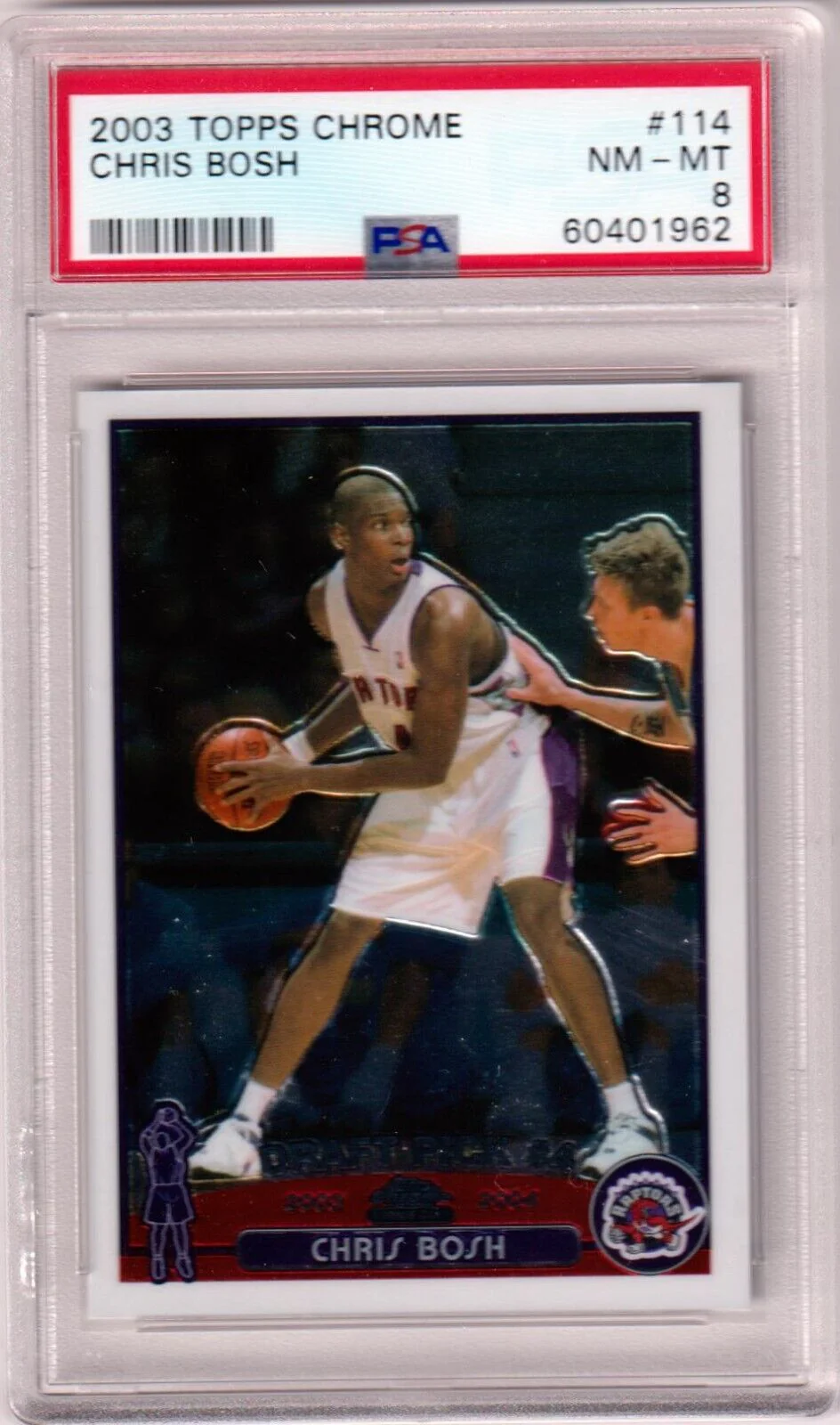 CHRIS BOSH 2003-04 Topps Chrome RC Rookie #114 PSA 8 NM-MT - RAPTORS