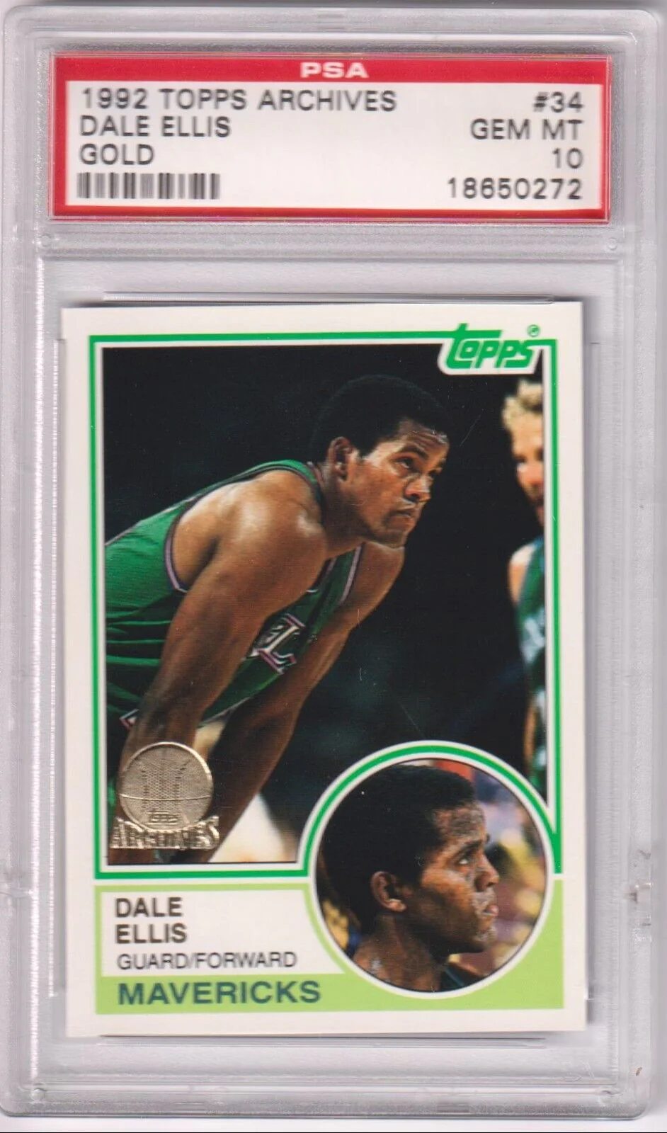 DALE ELLIS 1993-93 Topps Archives Gold #34 PSA 10 GEM MINT - MAVERICKS POP 1